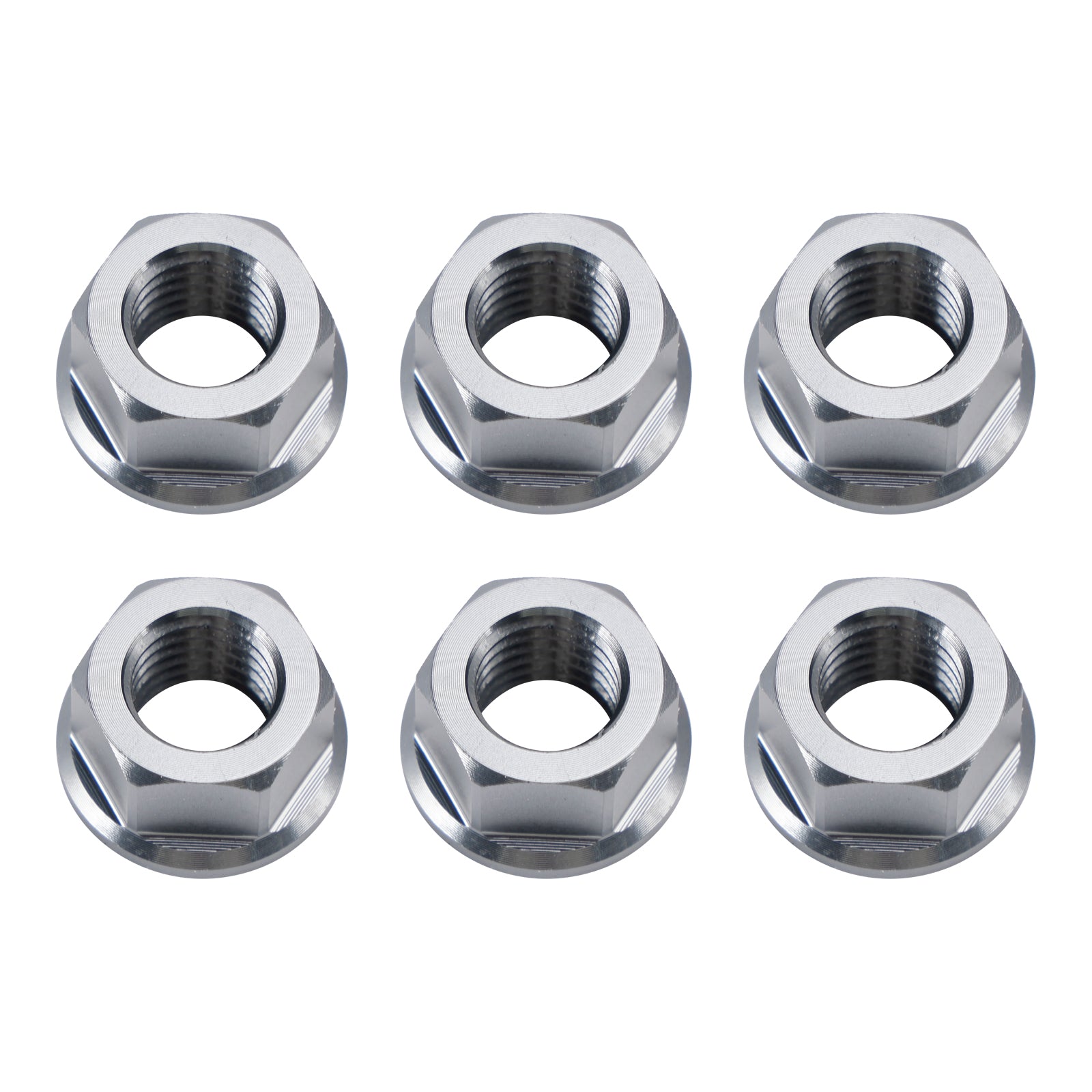 6 Pack Motorcycle Bike Aluminum Rear Sprocket Flange Nuts M10X1.5mm Grey