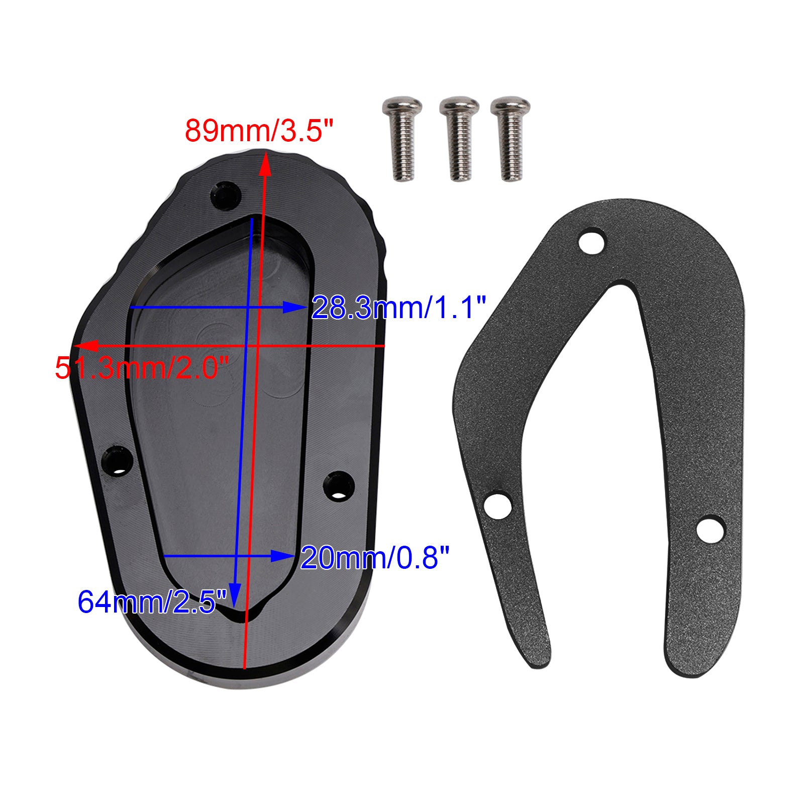 18-23 Bonneville T100 Street Scrambler 900 Kickstand Enlarge Plate Pad