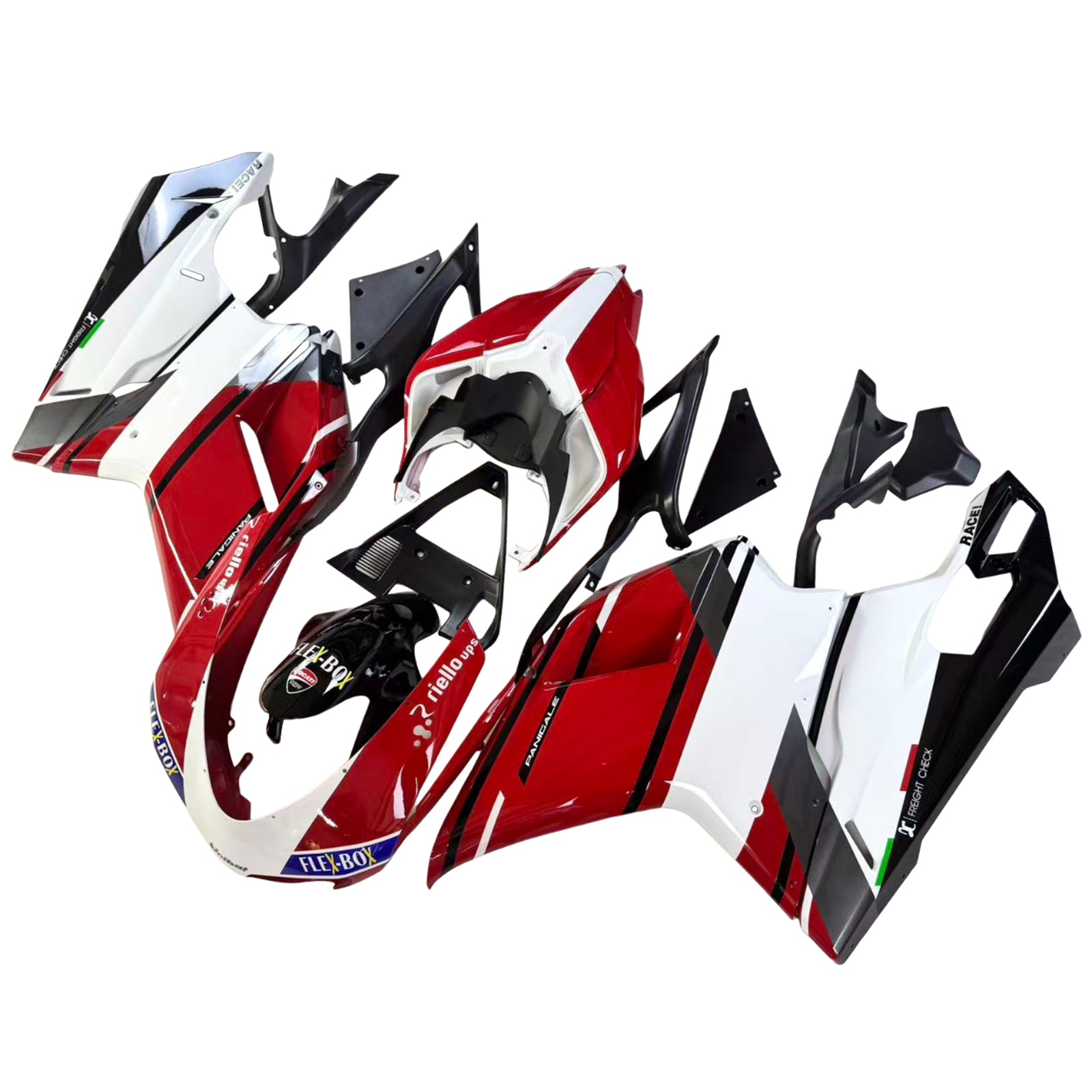 Amotopart All Years Ducati 1098/1198/848 Black Red Fairing Kit