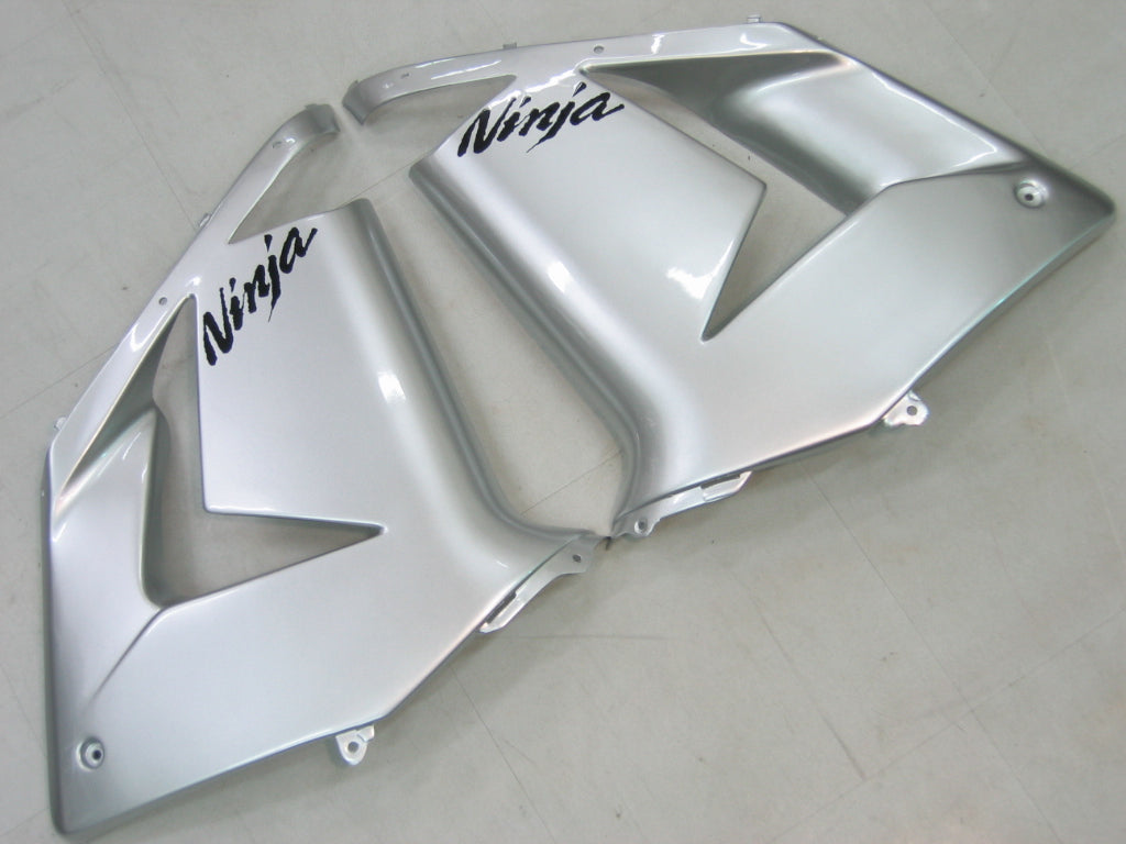 Amotopart 2004-2005 Kawasaki ZX10R Silver & Black Fairing Kit