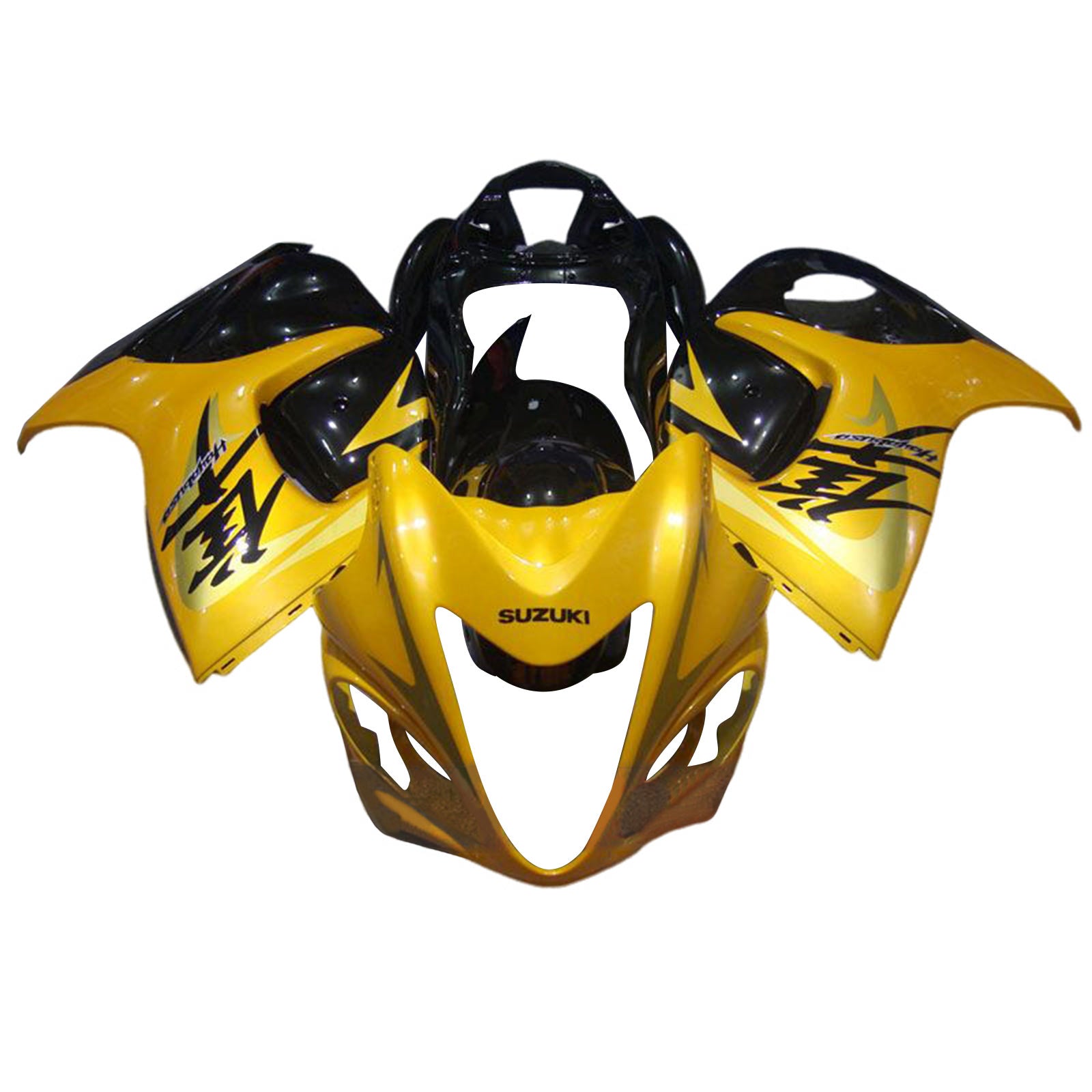 Amotopart 2008-2020 GSX1300R Hayabusa Suzuki Gold & Black Fairing Kit