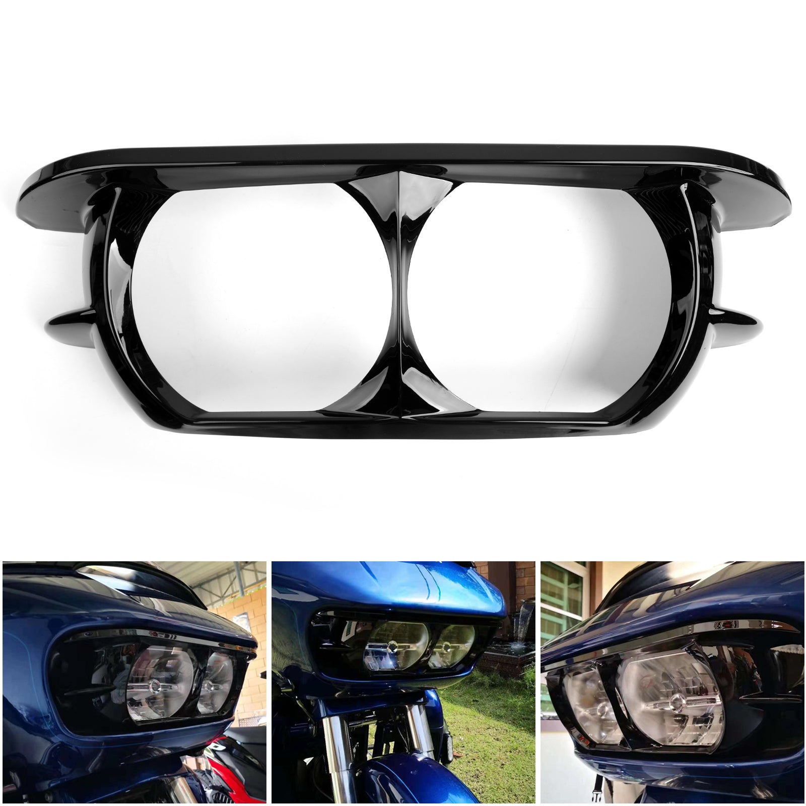 15-22 Road Glide FLTR Motorcycle Headlight Bezel Cover Frame Black