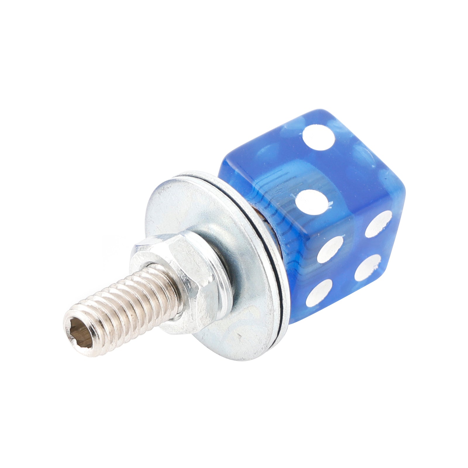 X2 M6 Plastic Custom Head Dice License Plate Frame Screws Bolts Hardware Blue