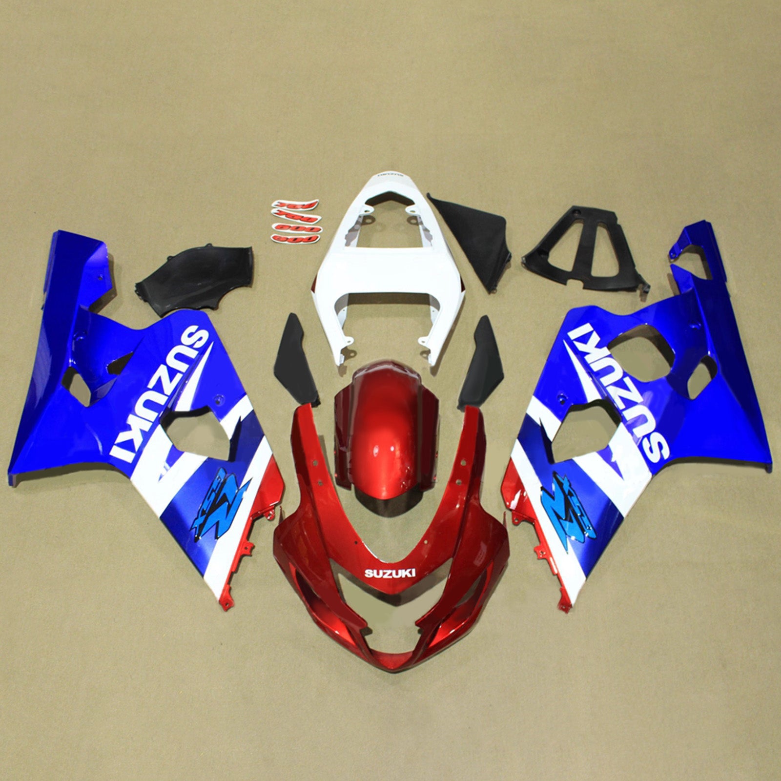 Amotopart 2004-2005 Suzuki GSXR 600/750 Red Blue White Fairing Kit