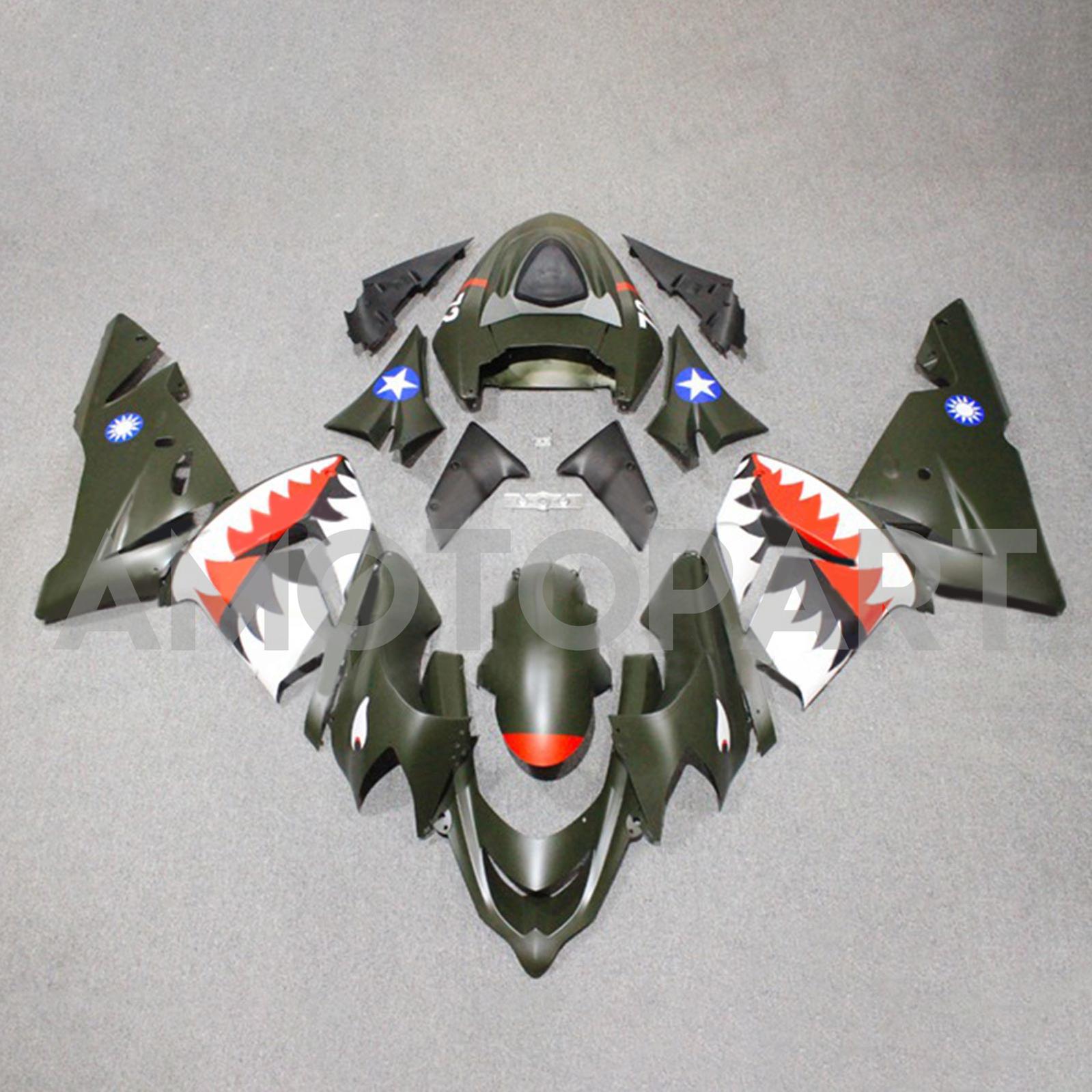 Amotopart 2004-2005 ZX10R Kawasaki Matte Black se soupravou pro stohování žraloků