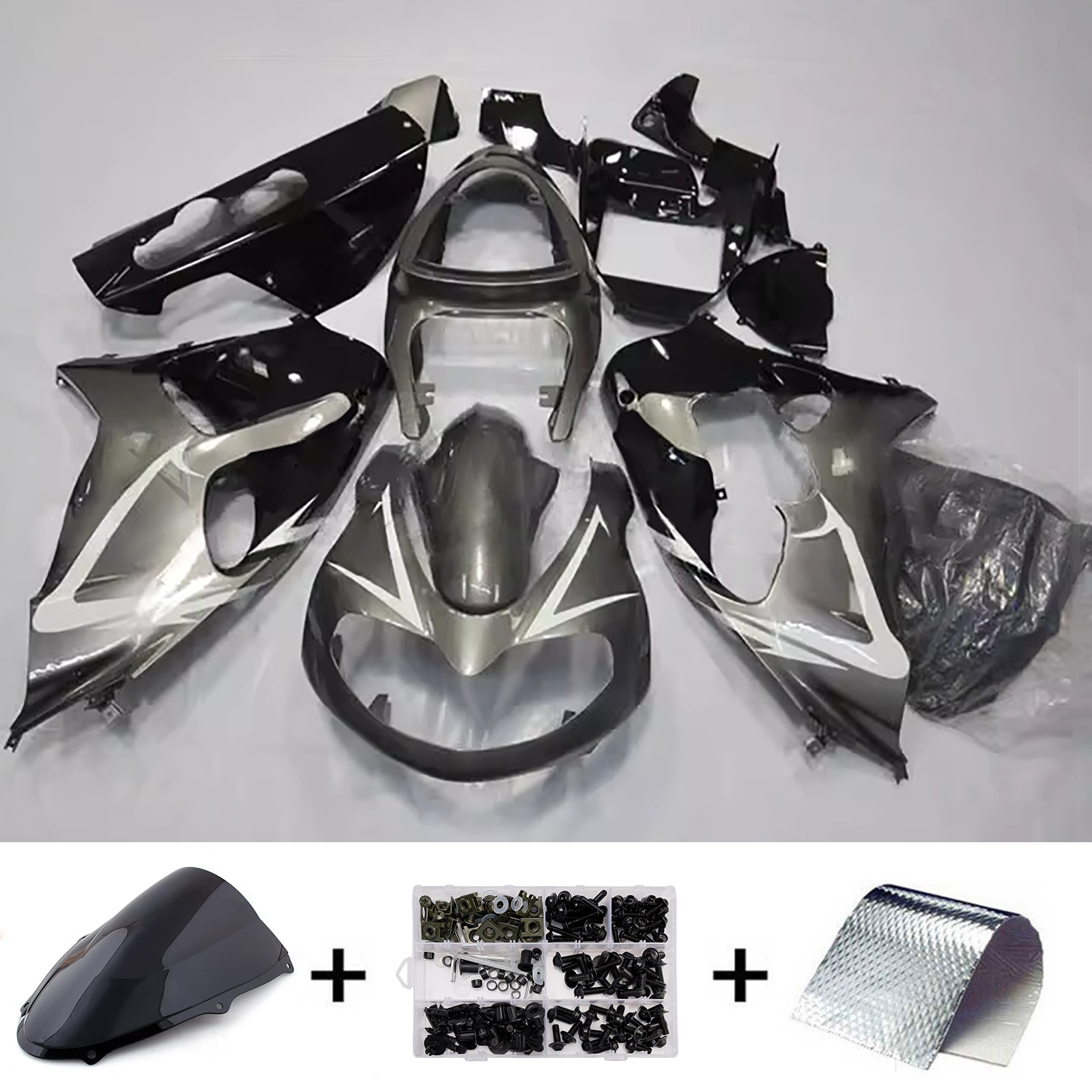 Amotopart 1998-2003 Suzuki TL1000R Black Gray Fairing Kit