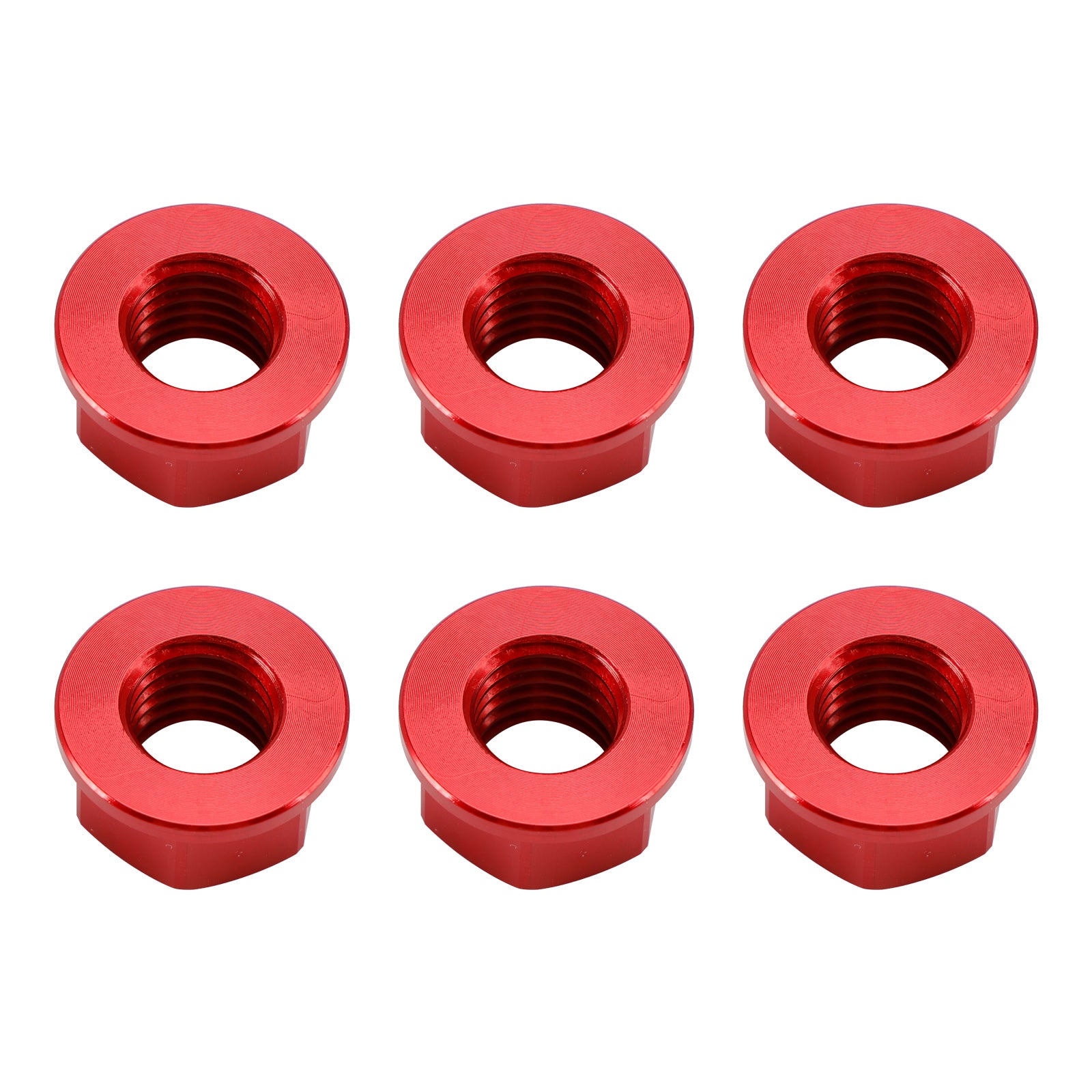 6 Pack Motorcycle Bike Aluminum Rear Sprocket Flange Nuts M10X1.5mm Red