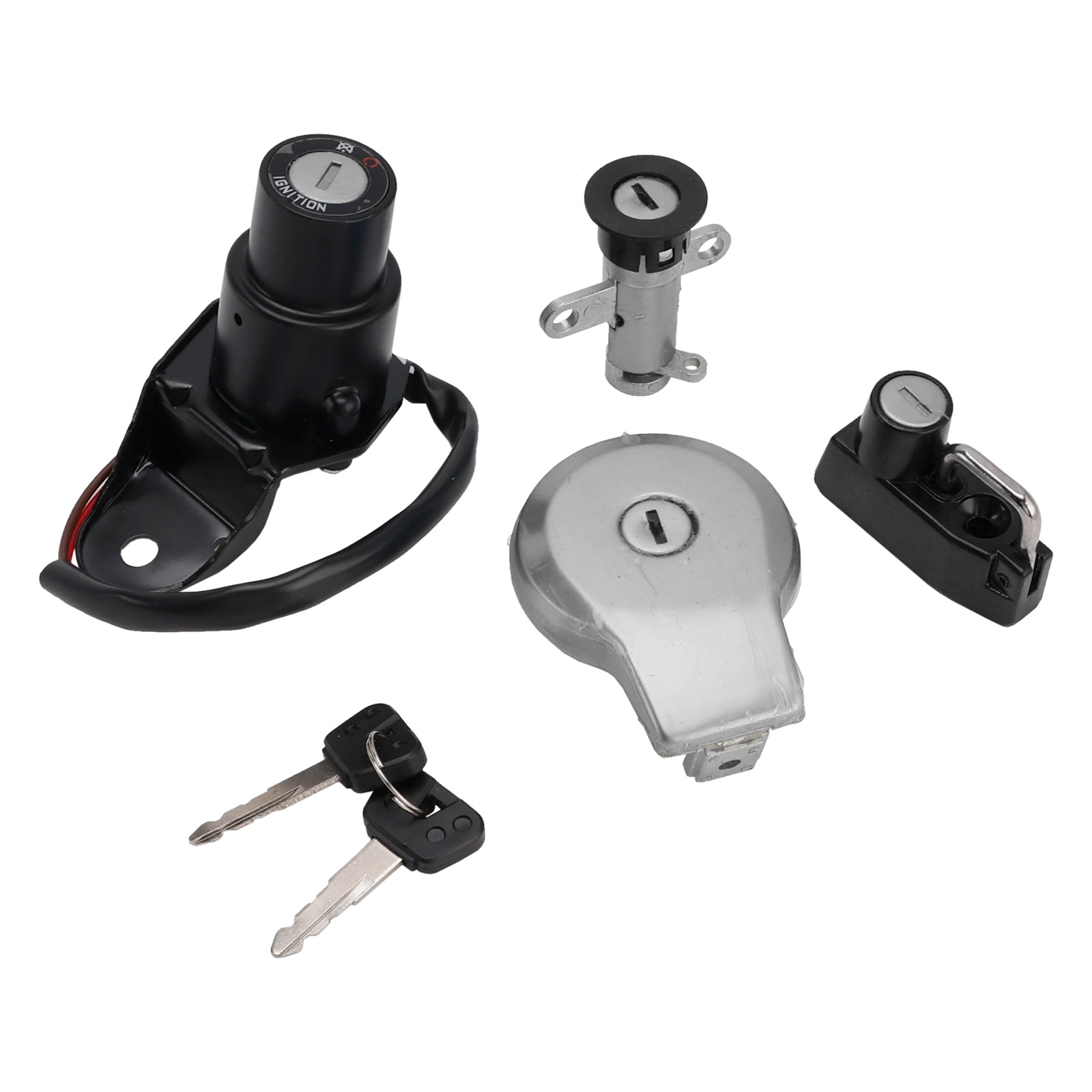 91-94 Yamaha XV400 Virago Ignition Key Switch Fuel Cap Helmet Seat Lock Set