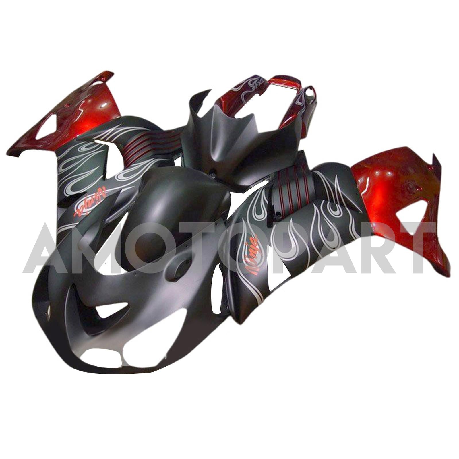 Amotopart 2006-2011 Kawasaki ZX14R ZZR1400 Kit de carénage noir mat