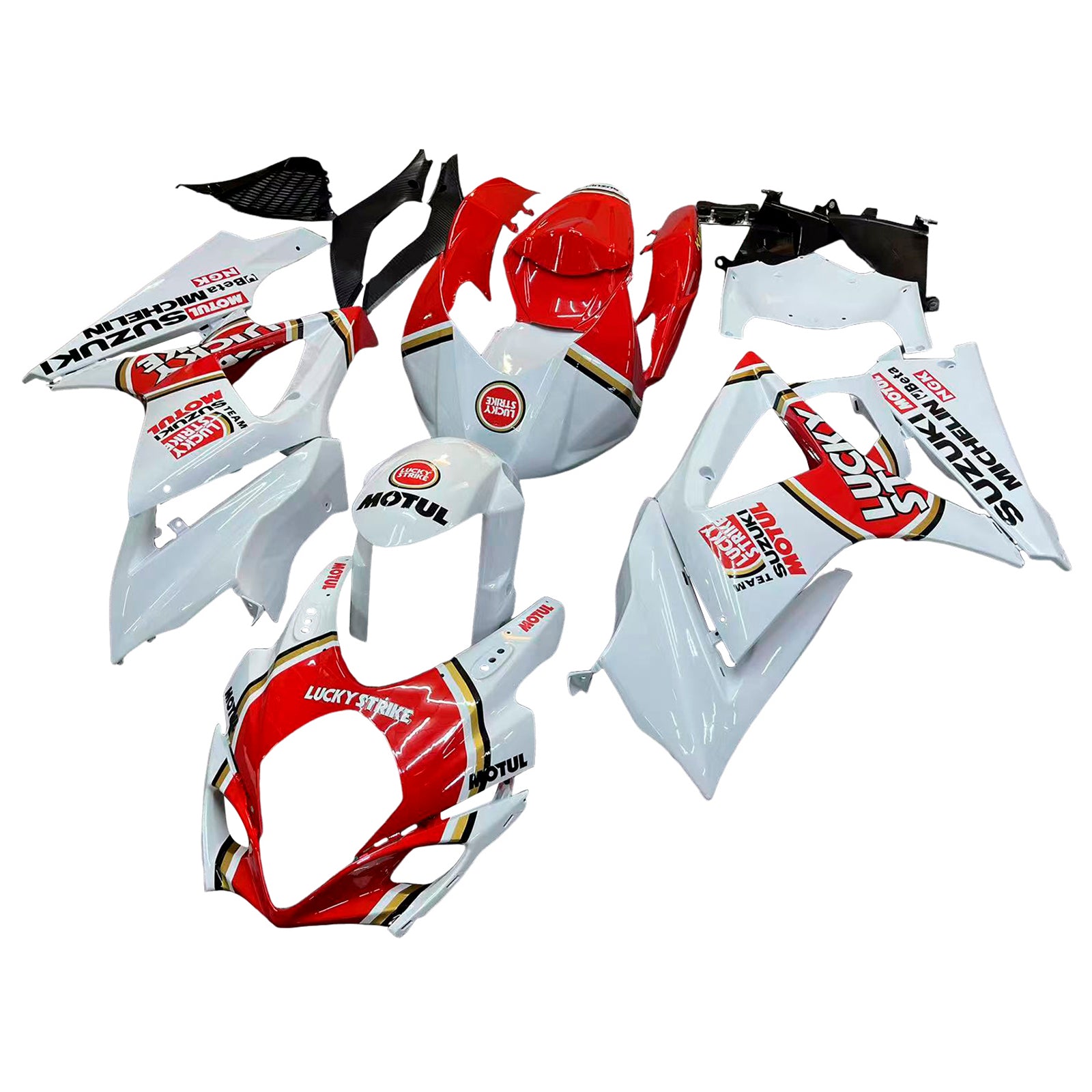 Amotopart 2007-2008 Suzuki GSXR1000 Red White Black Fairing Kit