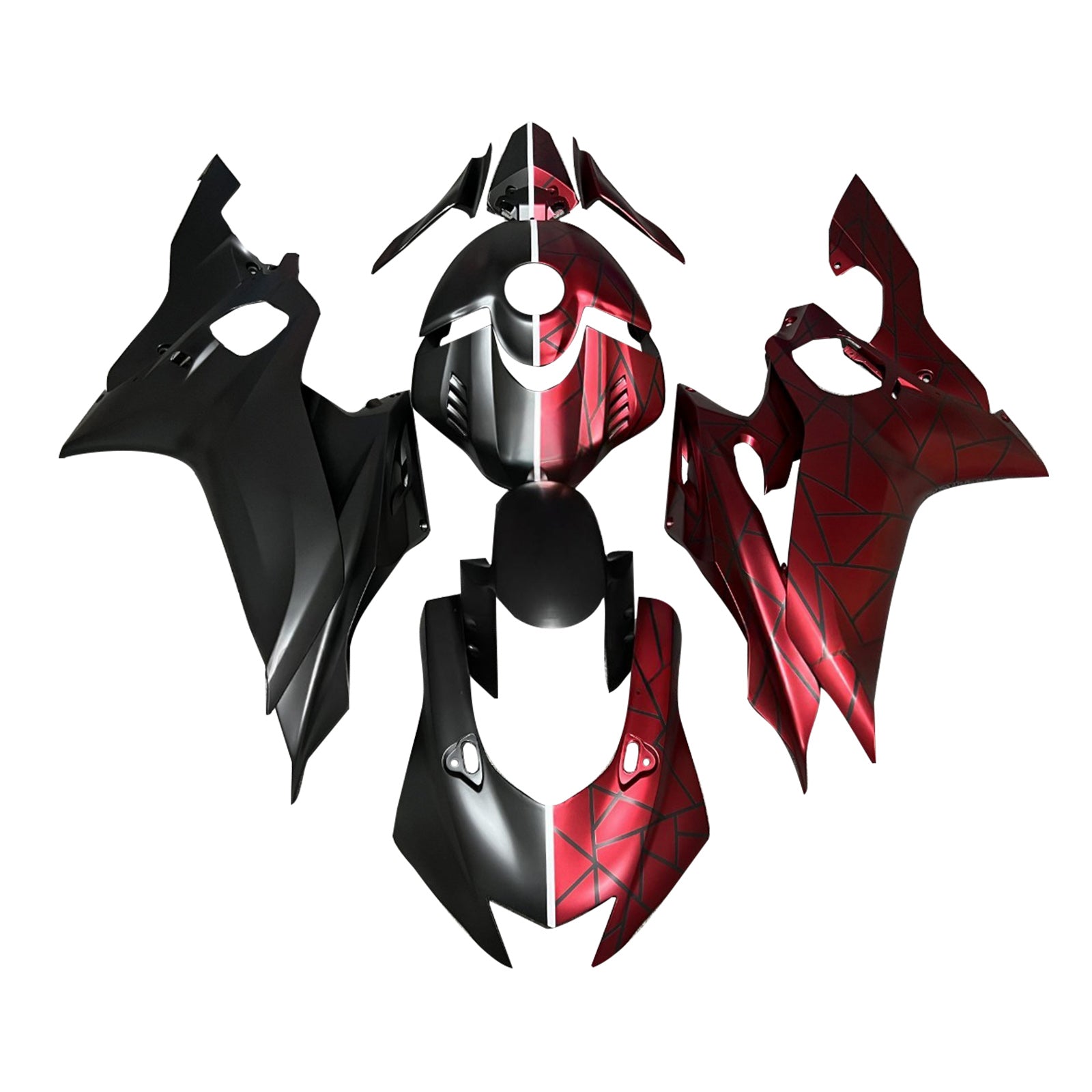 Amotopart 2017-2023 Yamaha YZF-R6 Red Black Fairing Kit