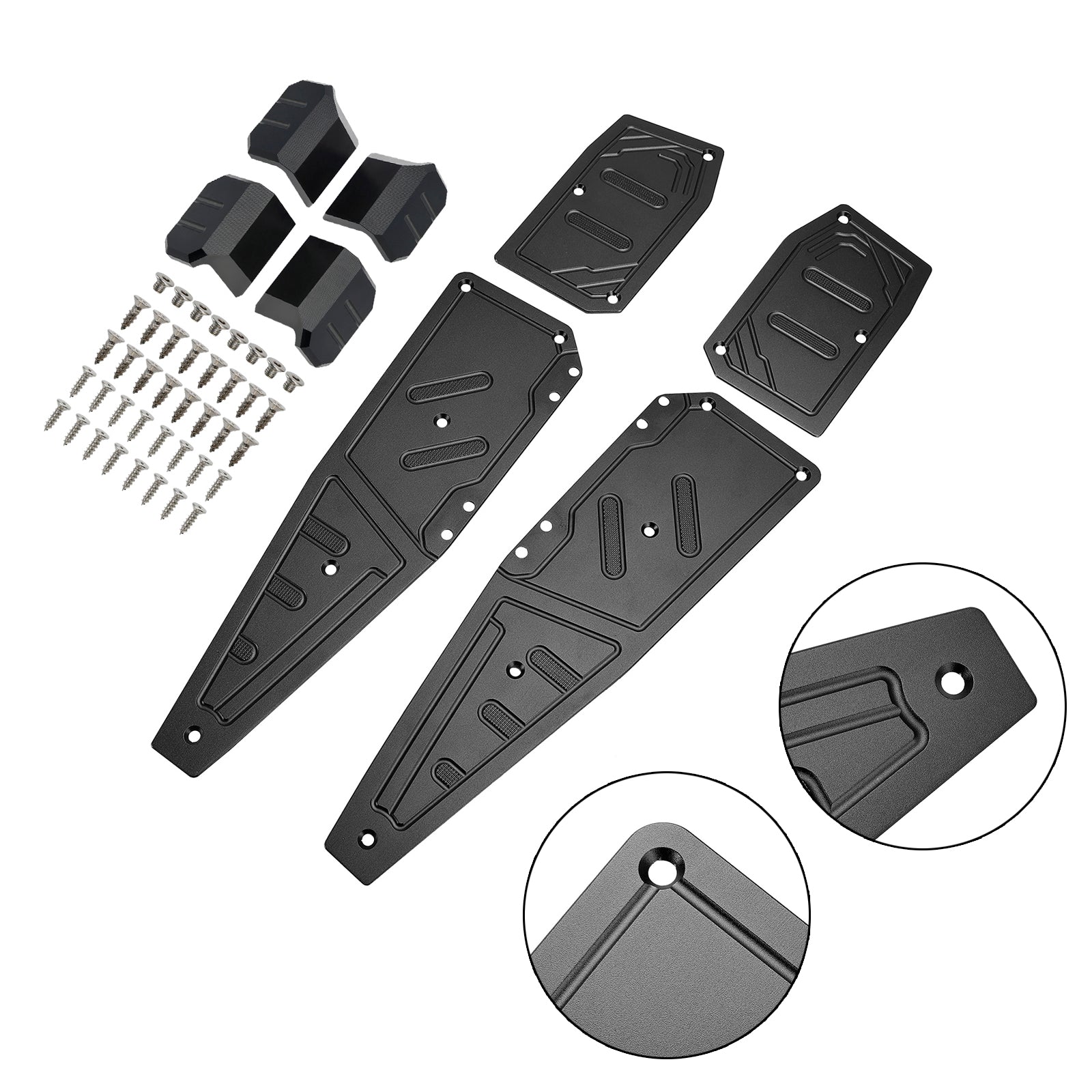 22-23 Aprilia SR GT200 SR GT125 Black Footboard Foot Rest Peg Pedal Plate