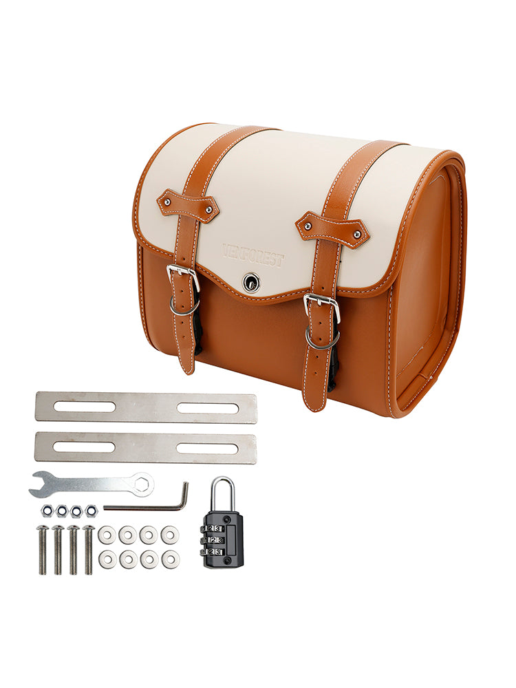 Saddlebag Side Storage Tail Bag Universal Color Matching PU til motorcykel