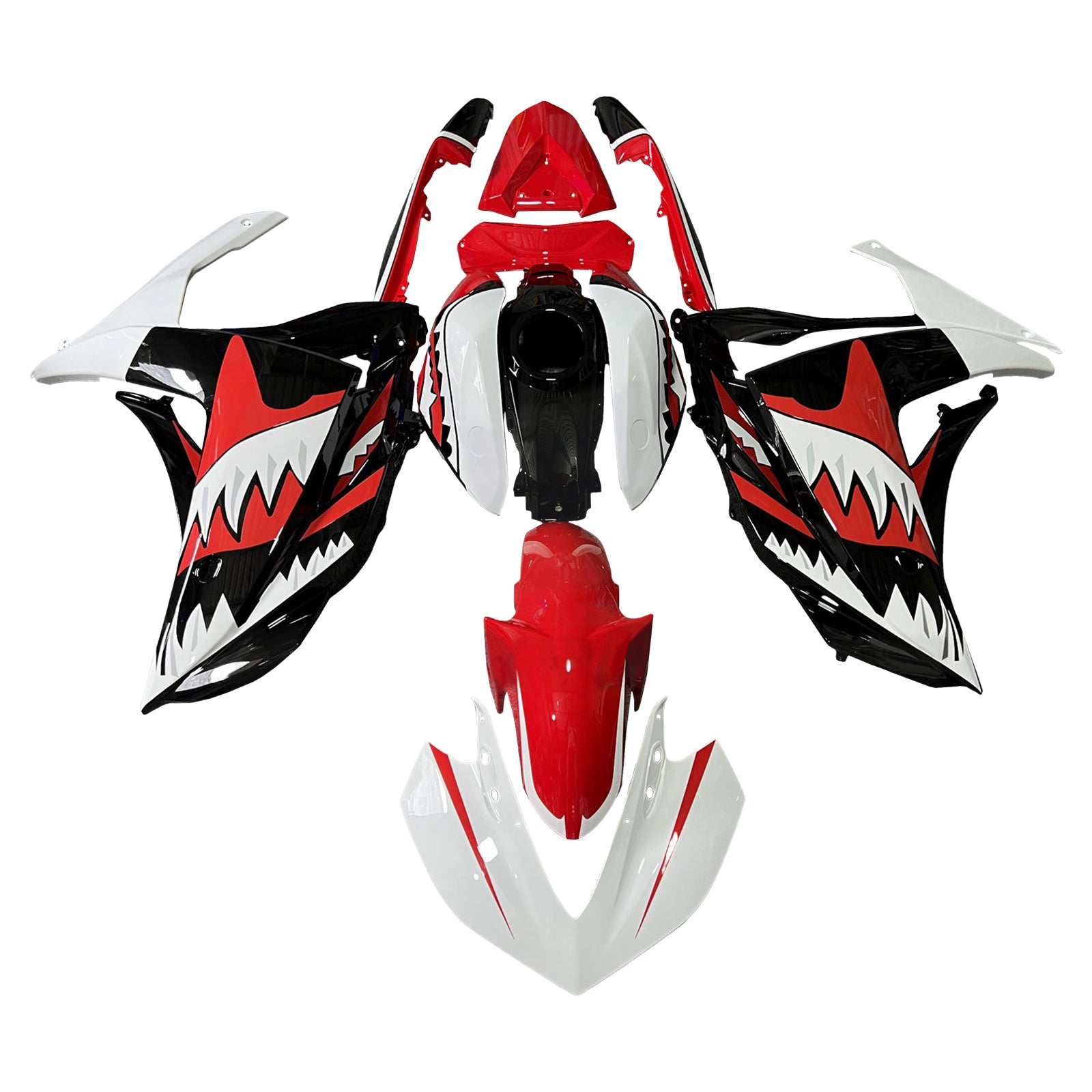 Amotopart Yamaha 2014-2018 YZF R3 2015-2017 YZF R25 Red White Black Fairing Kit