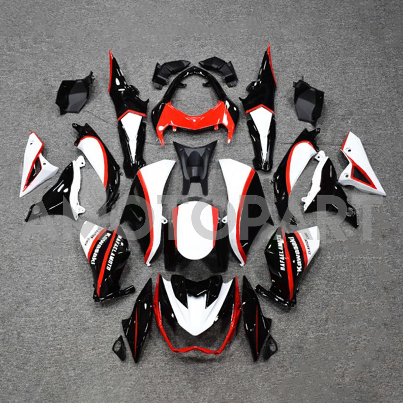 Amotopart 2013-2018 Kawasaki Z800 Black&Red Stripe Fairing Kit
