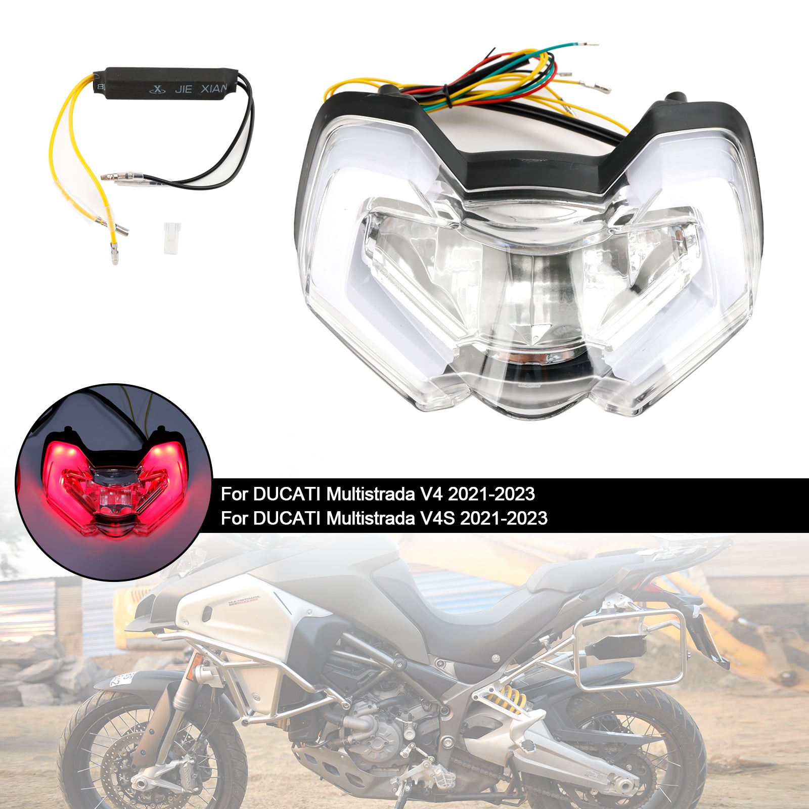 Zintegrowane sygnały skrętu światła ogona dla Ducati Multistrada V4S V4 110 21-23