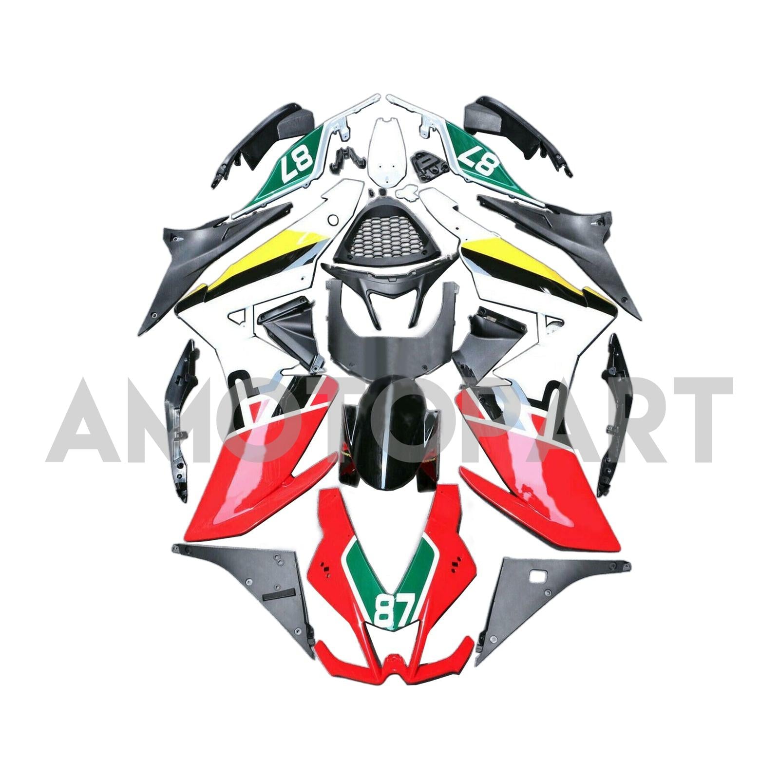Amotopart 2009-2015 RSV4 1000 Aprilia White&Red Style3 Fairing Kit