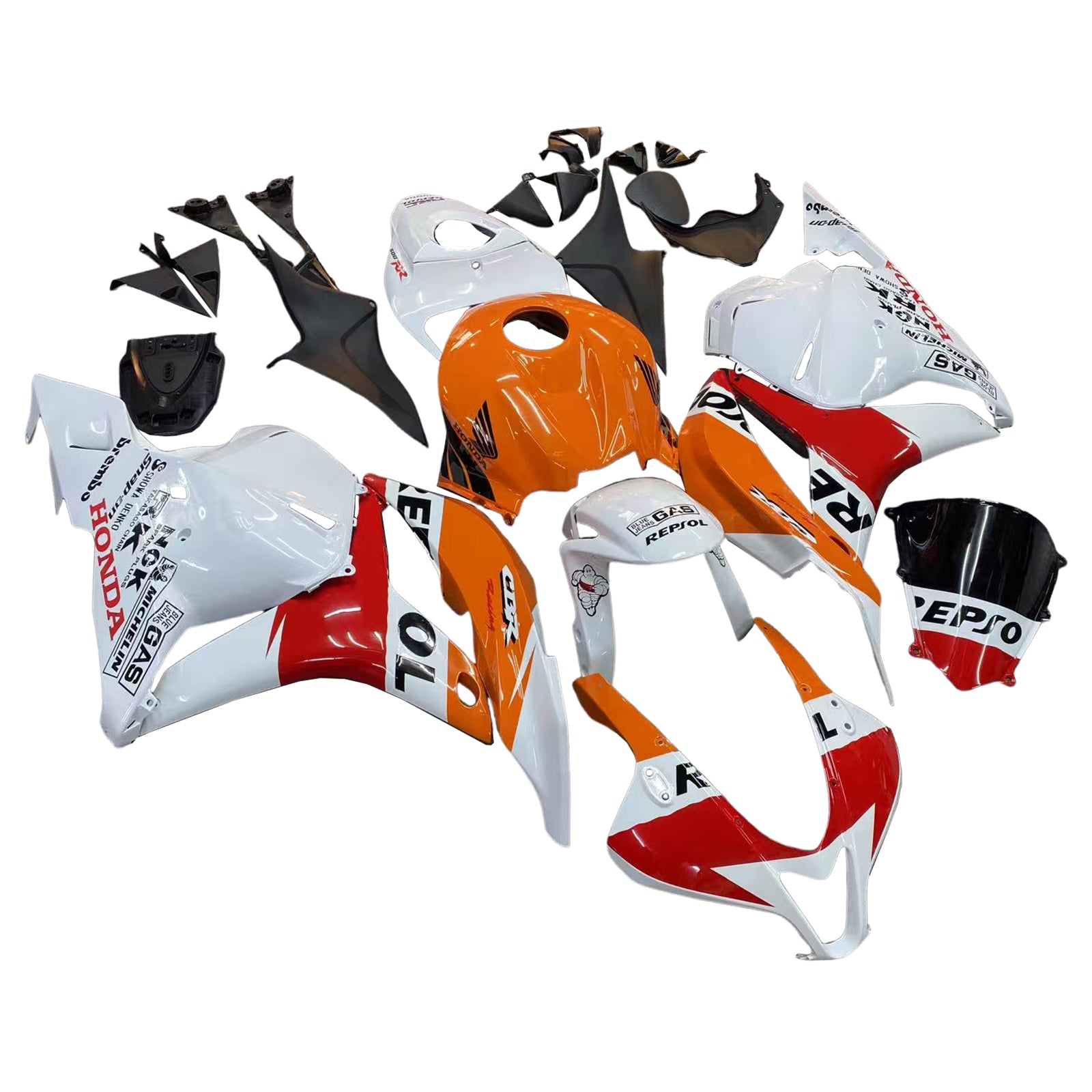 Amotopart 2009-2012 Honda CBR600RR Orange Red White Fairing Kit