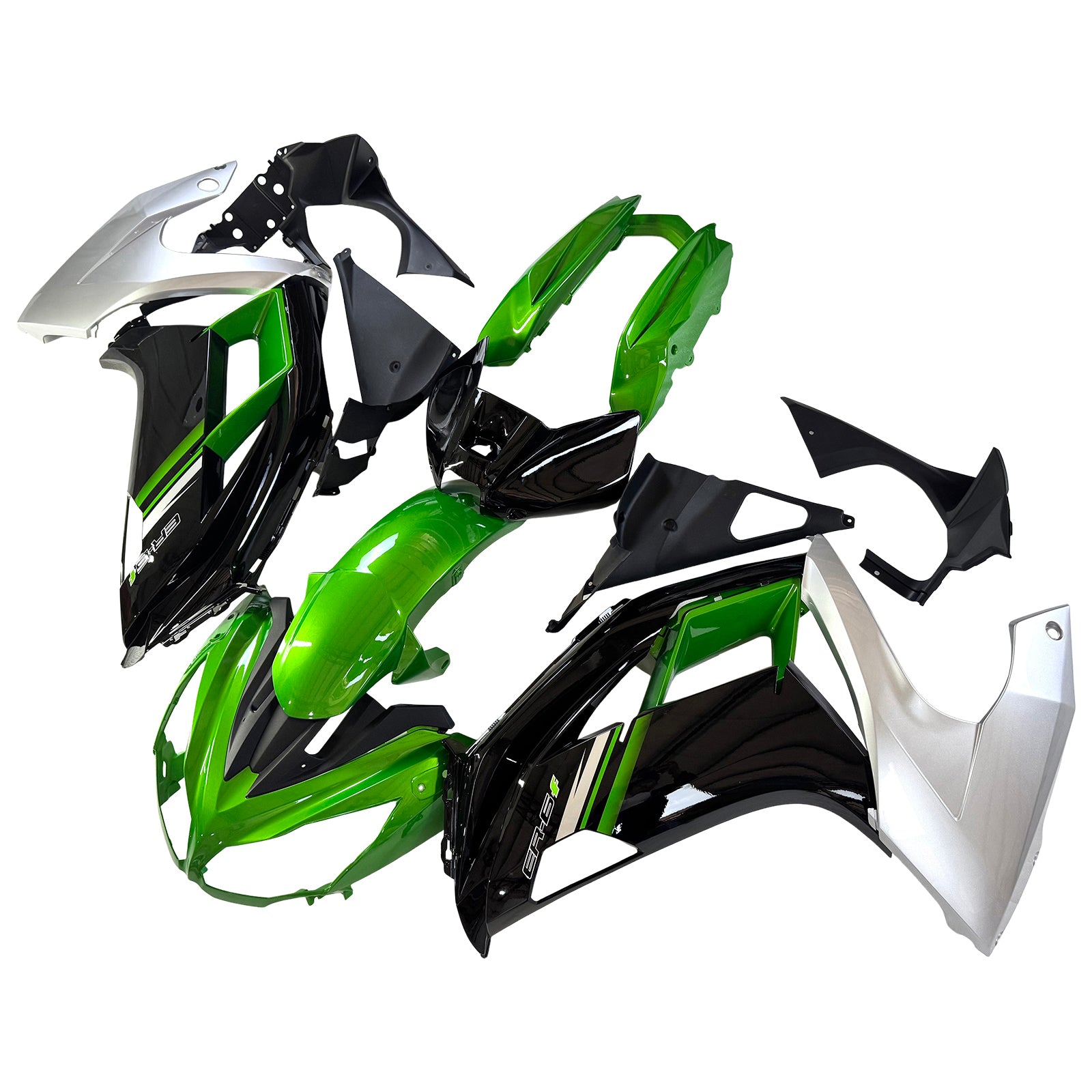 Amotopart 2012-2016 Kawasaki ER6F/Ninja650 Green Black Fairing Kit