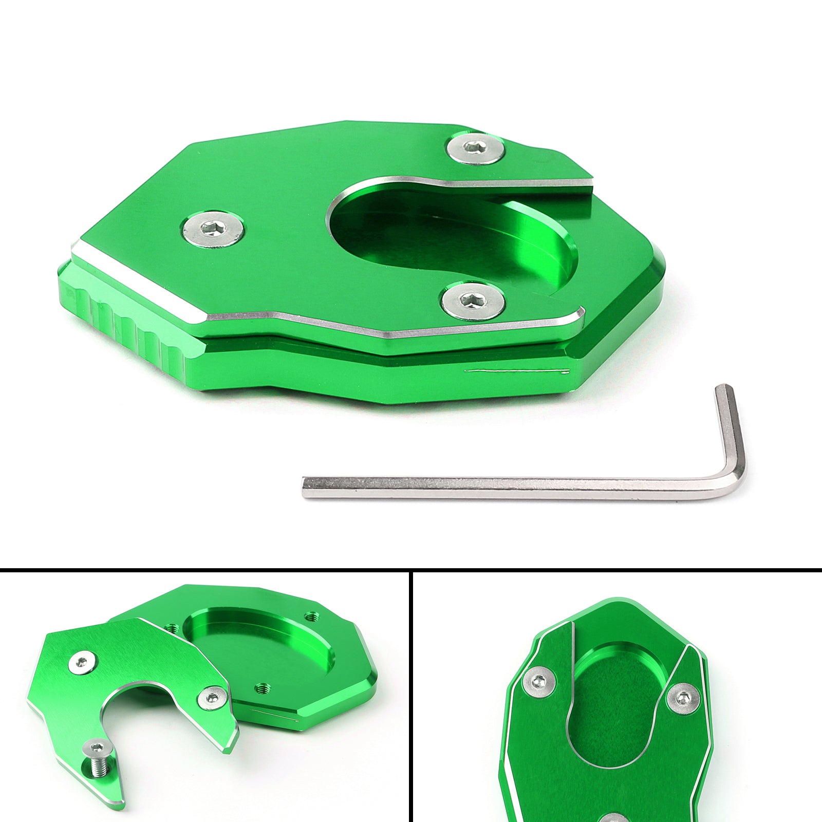 Kawasaki Z1000 Z800 ZX-10R ER6F GN Kickstand Side Plate Stand Extension Pad