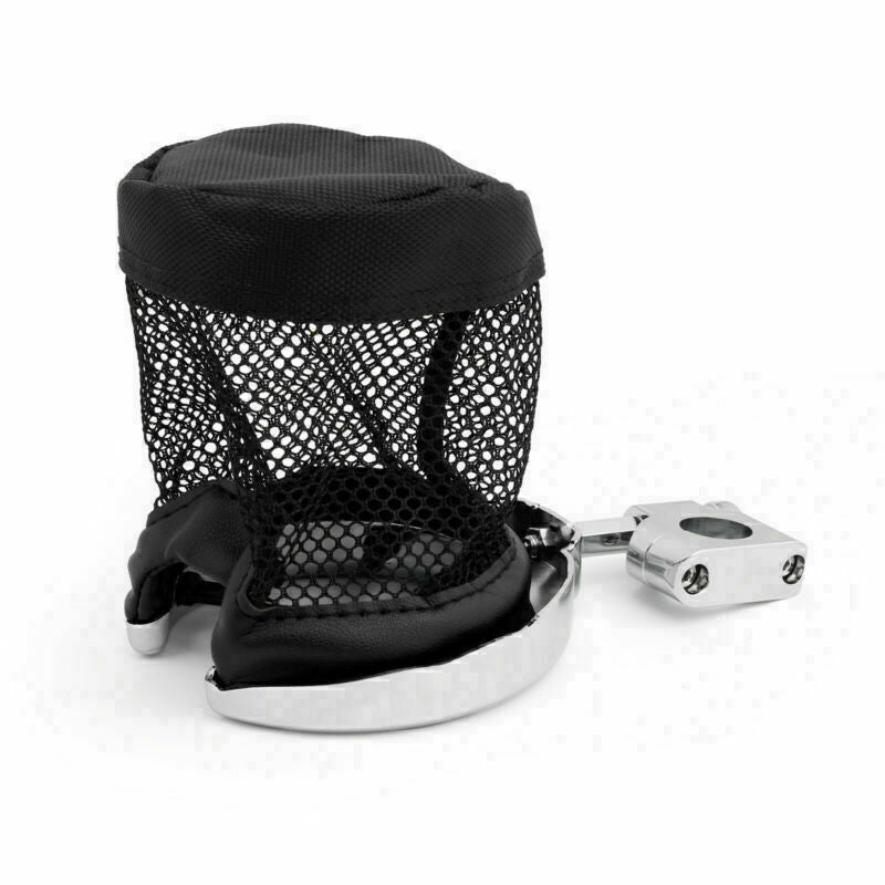 Cup /A Chrome Drink Fit Universal For Handlebar 1" Holder Metal Motorcycle