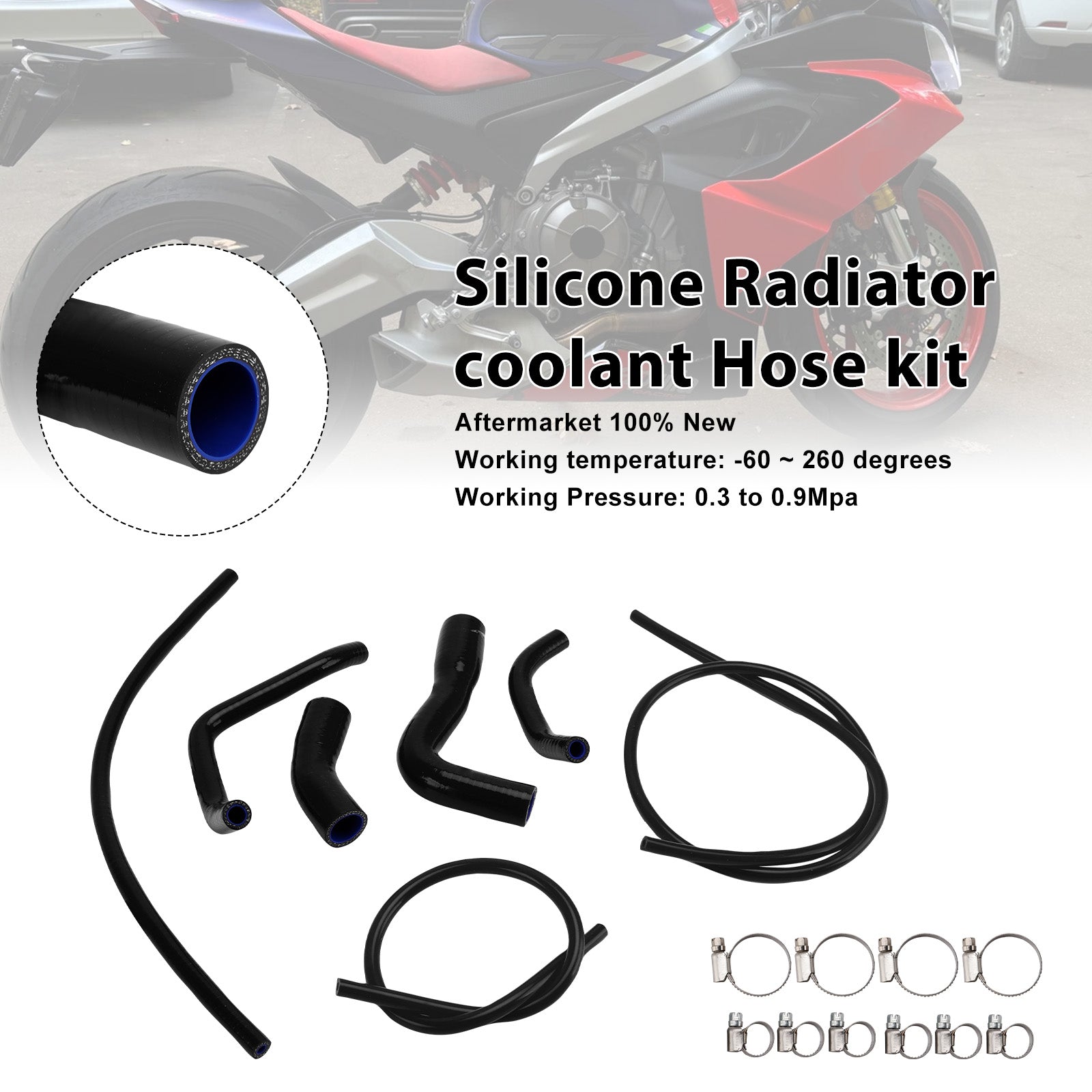 2021-2025 Aprilia RS 660 RS660 Silicone Radiator coolant Hose