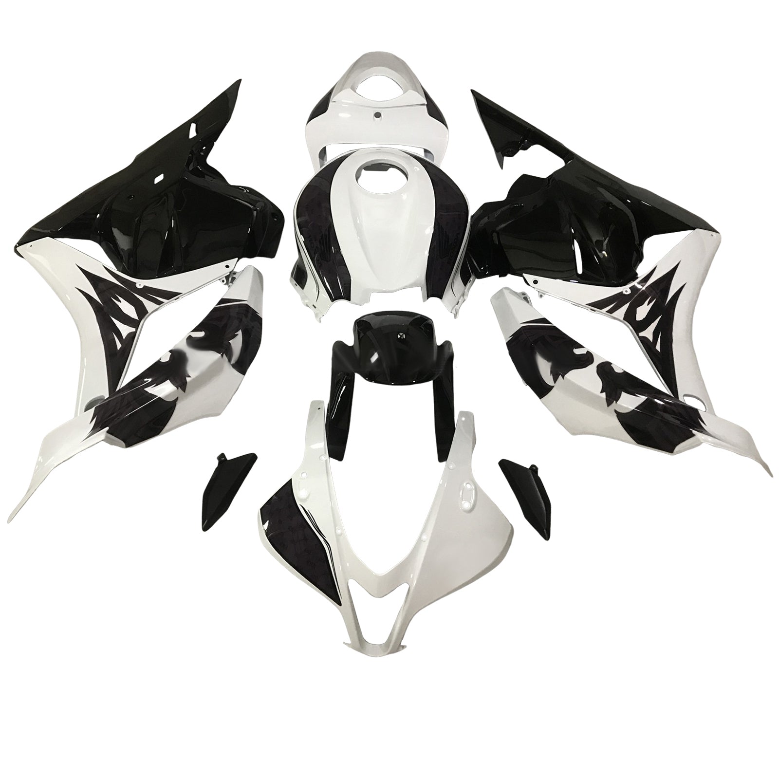 Amotopart 2009-2012 Honda CBR600RR Black White Fairing Kit