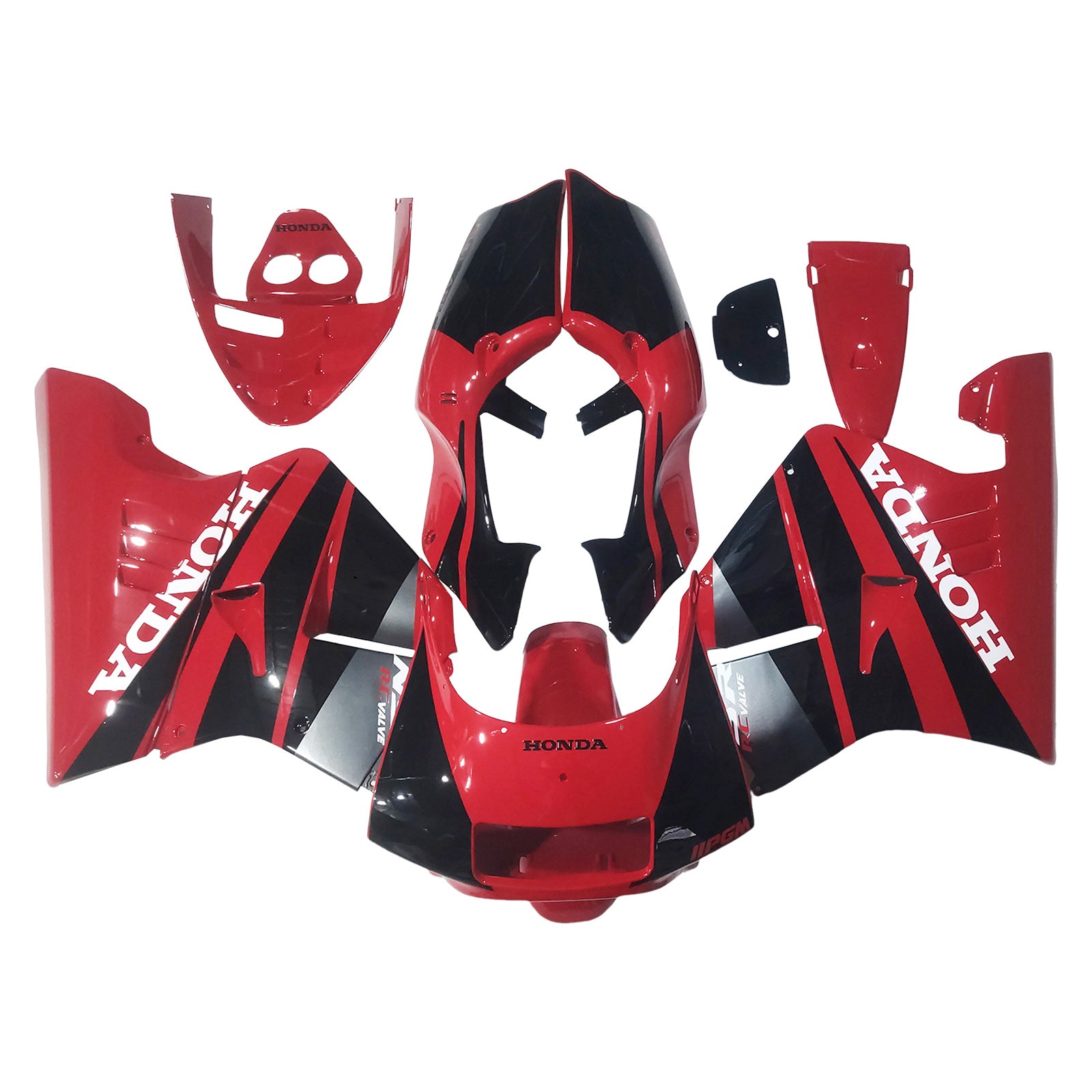 Amotopart 1990-1993 Honda NSR250 PGM-3 Red Black Fairing Kit