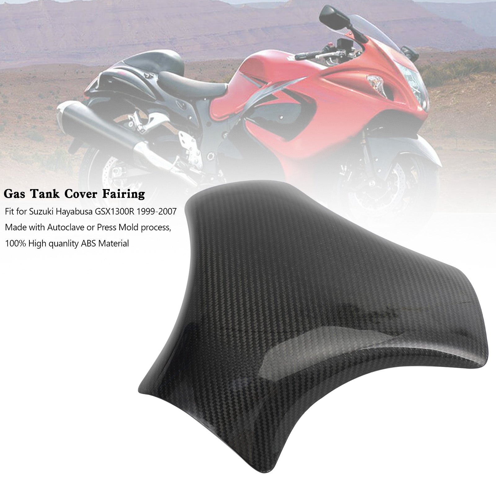 Gas Tank Cover Fairing Protector For Suzuki Hayabusa GSX1300R 1999-2007 Carbon