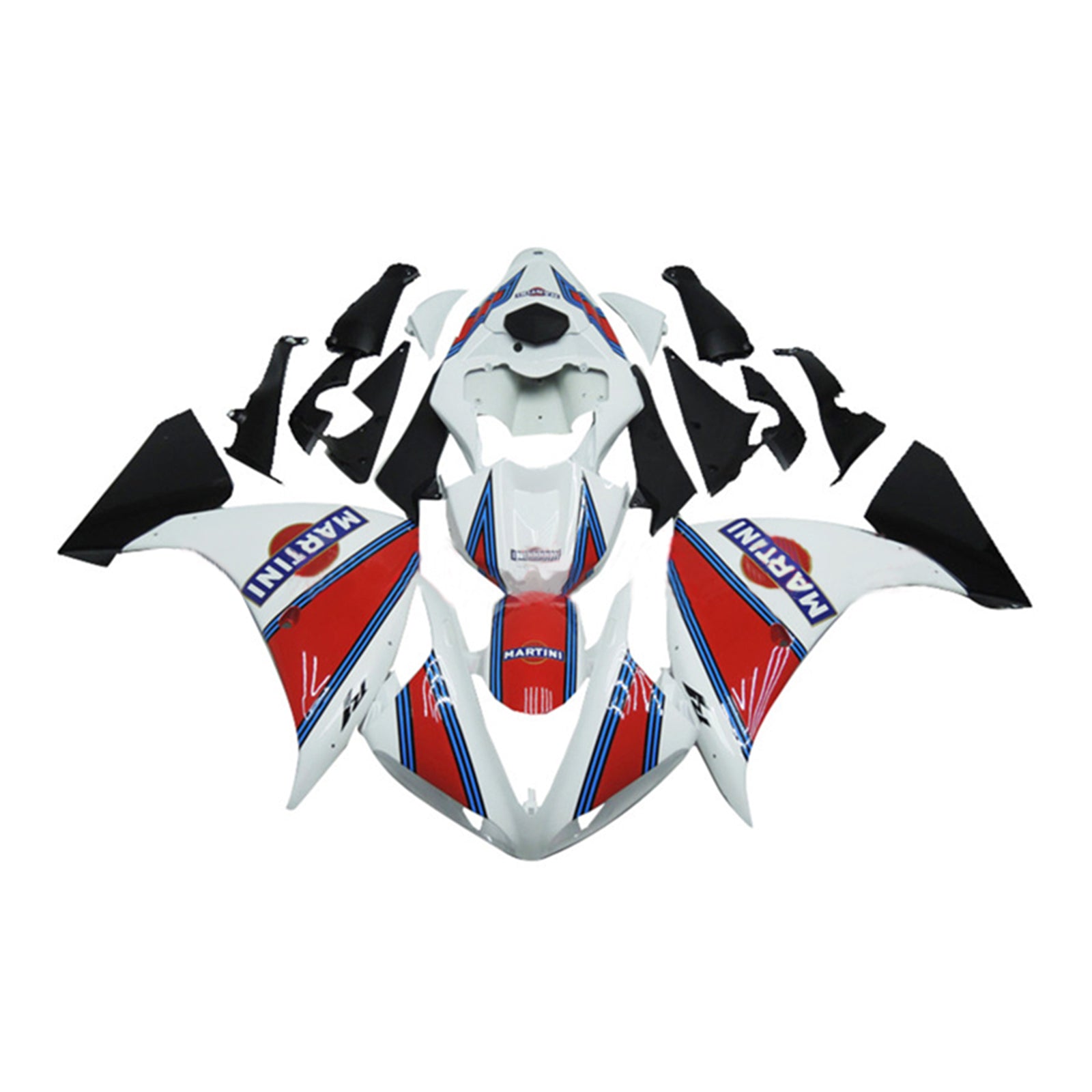 Amotopart 2009-2011 Yamaha YZF 1000 R1 Červená s modrým pruhovým kapotálním soupravou