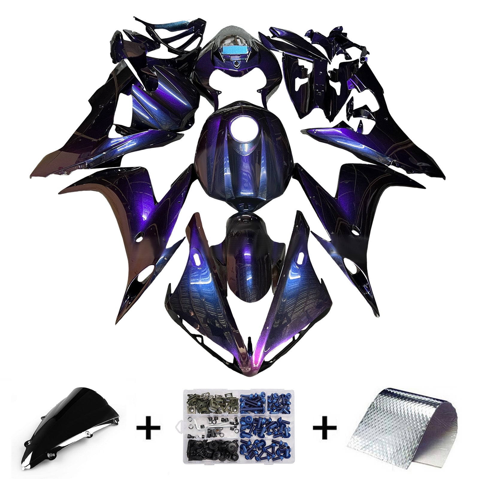 Amotopart 2004-2006 Yamaha YZF-R1 Gradient Blue Purple Fairing Kit