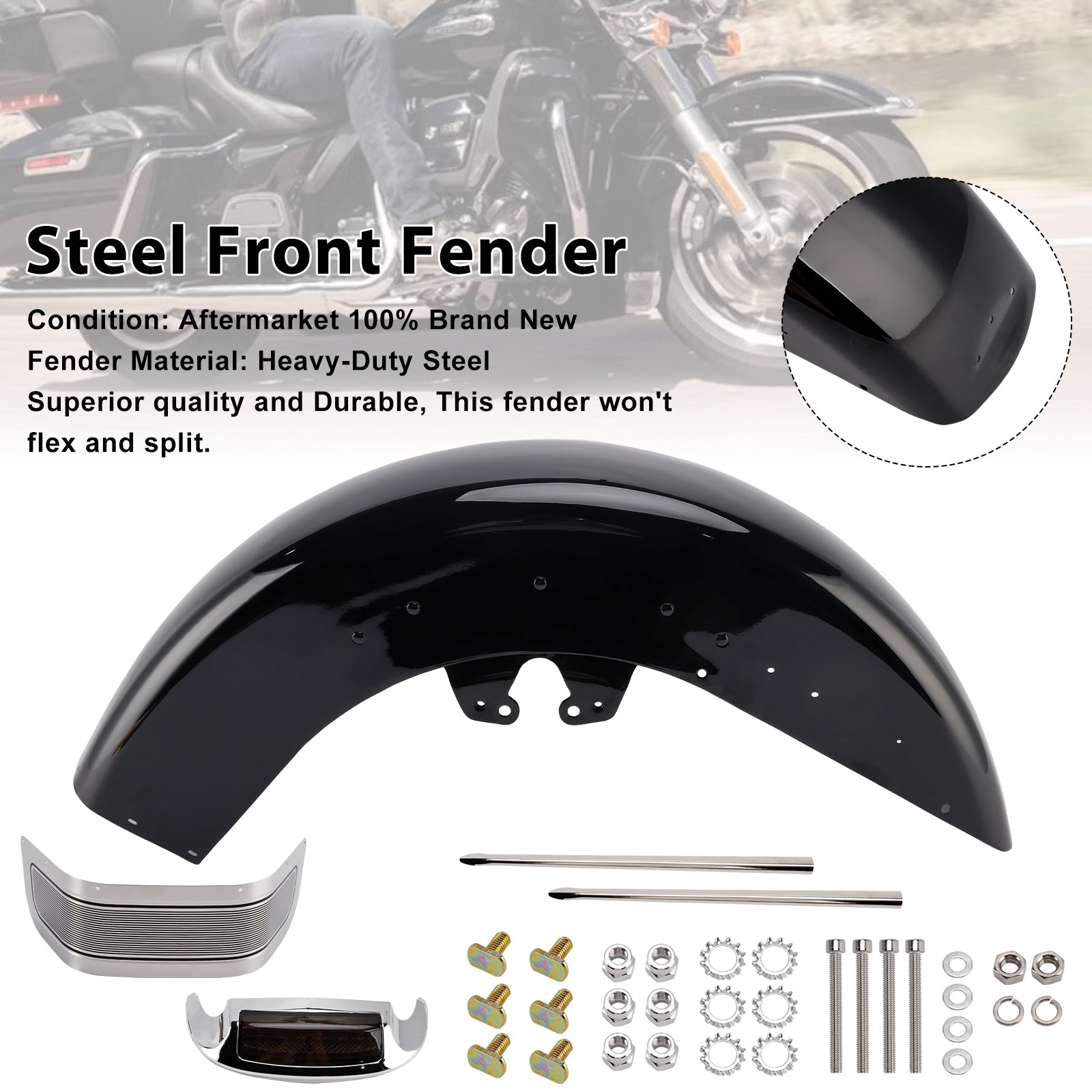 2014-2024 Harley Touring Electra Glide Ultra Limited Steel Front Fender Mudguard