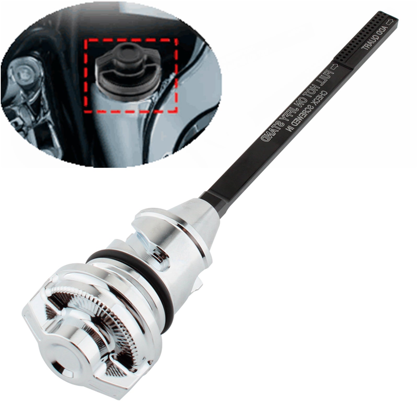 Harley Oil Dipstick Tank Cap Plug til Softail Breakout Standard Heritage Classic