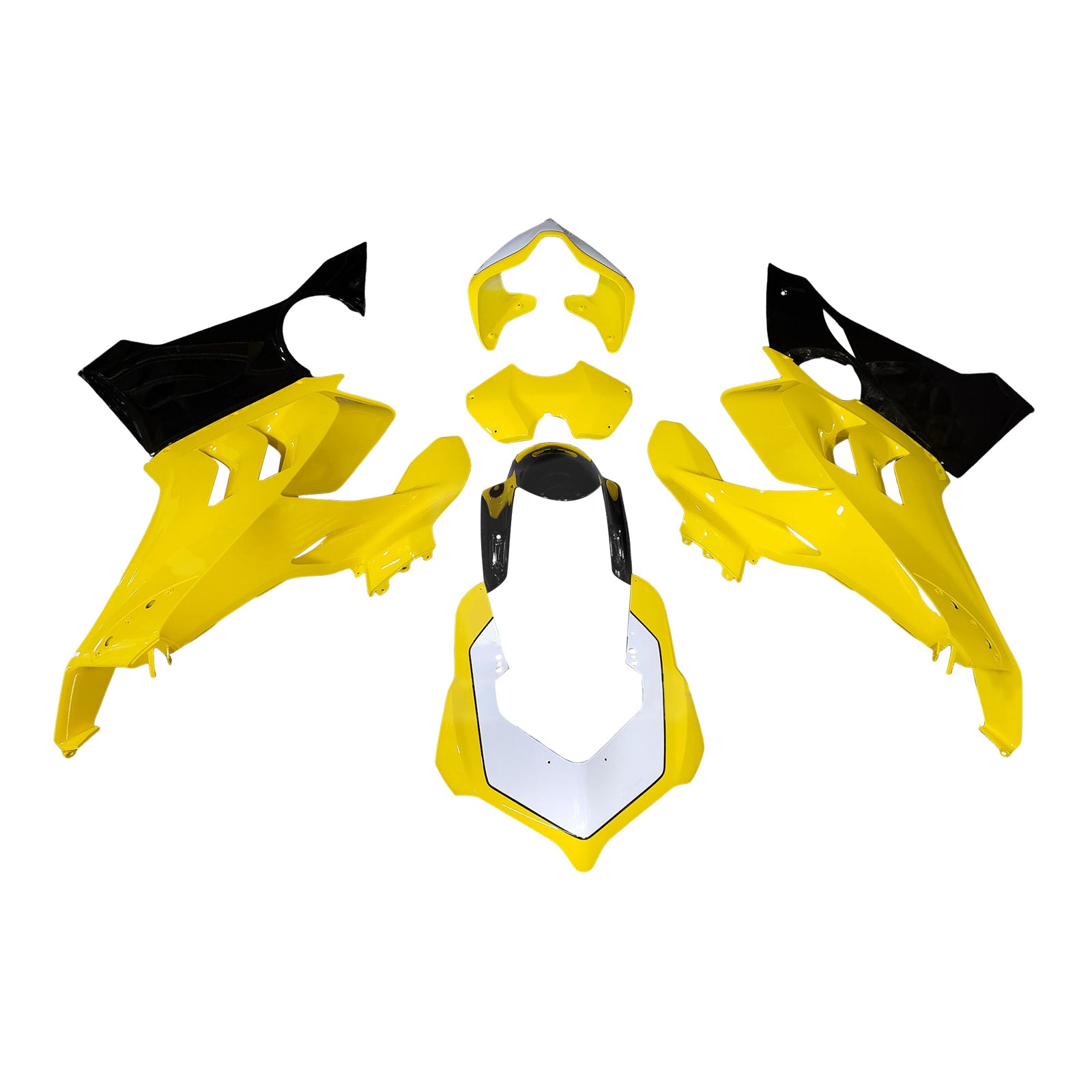 Amotopart Ducati 20-21 V4 V4S Yellow White Black Fairing Zestaw