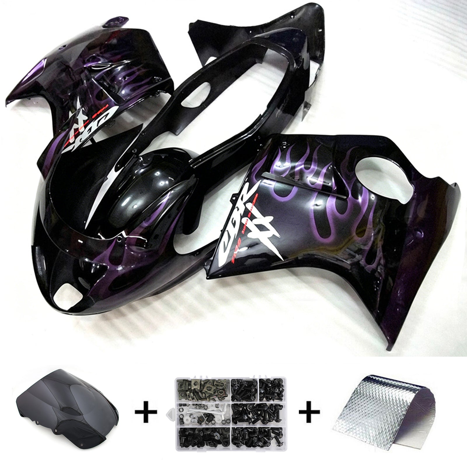 Amotopart 1996-2007 Honda CBR1100XX SuperBlackBird Black Fairing Kit