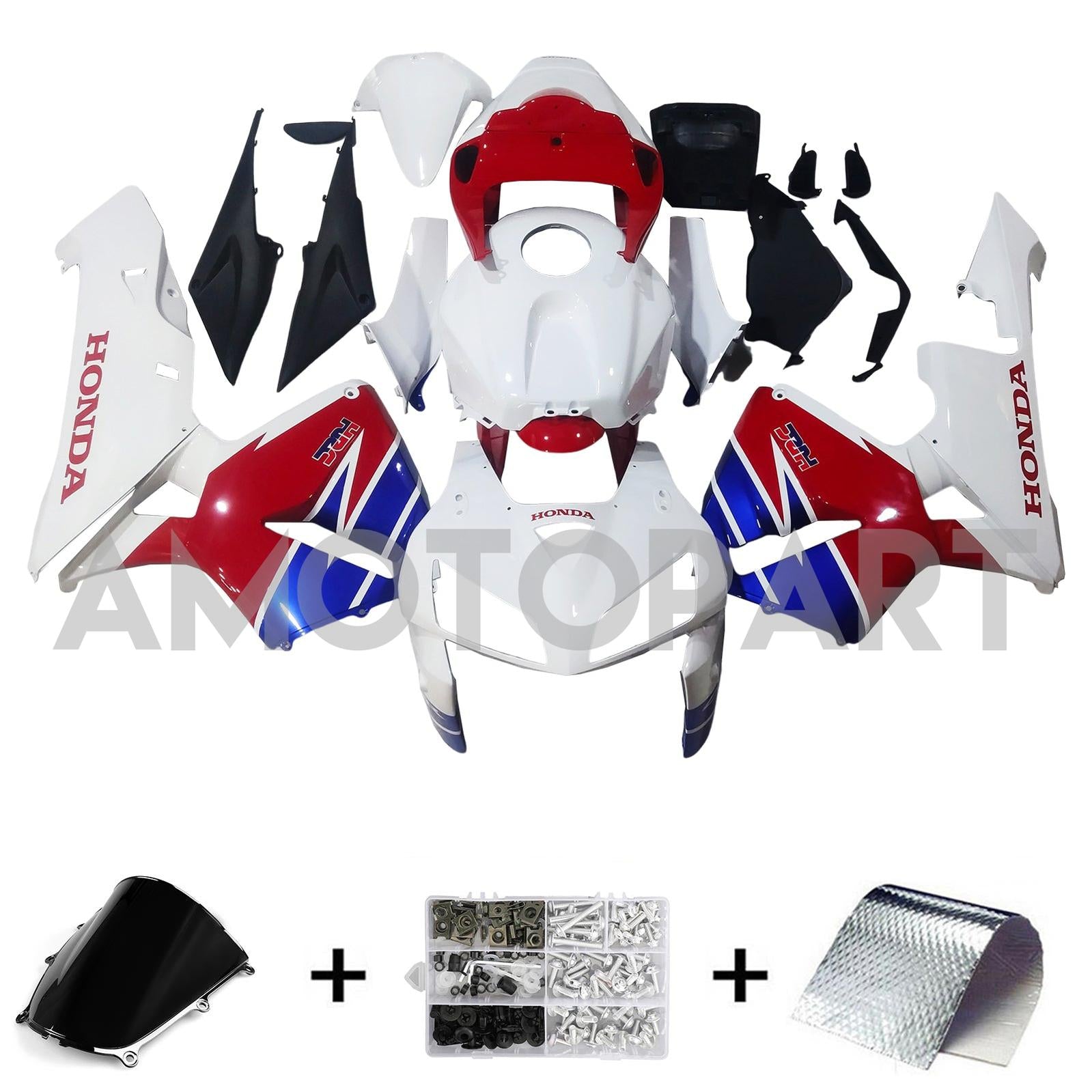 Amotopart 2005-2006 Honda CBR600RR Kit de carenado rojo blanco