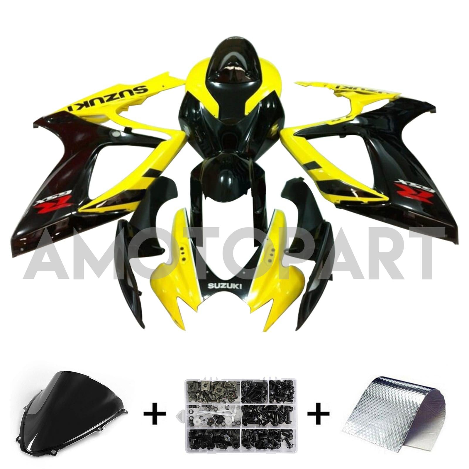AMOTOPT 2006-2007 K6 GSXR 600/750 SUZUKI AMARELO E BLACK FAINING KIT