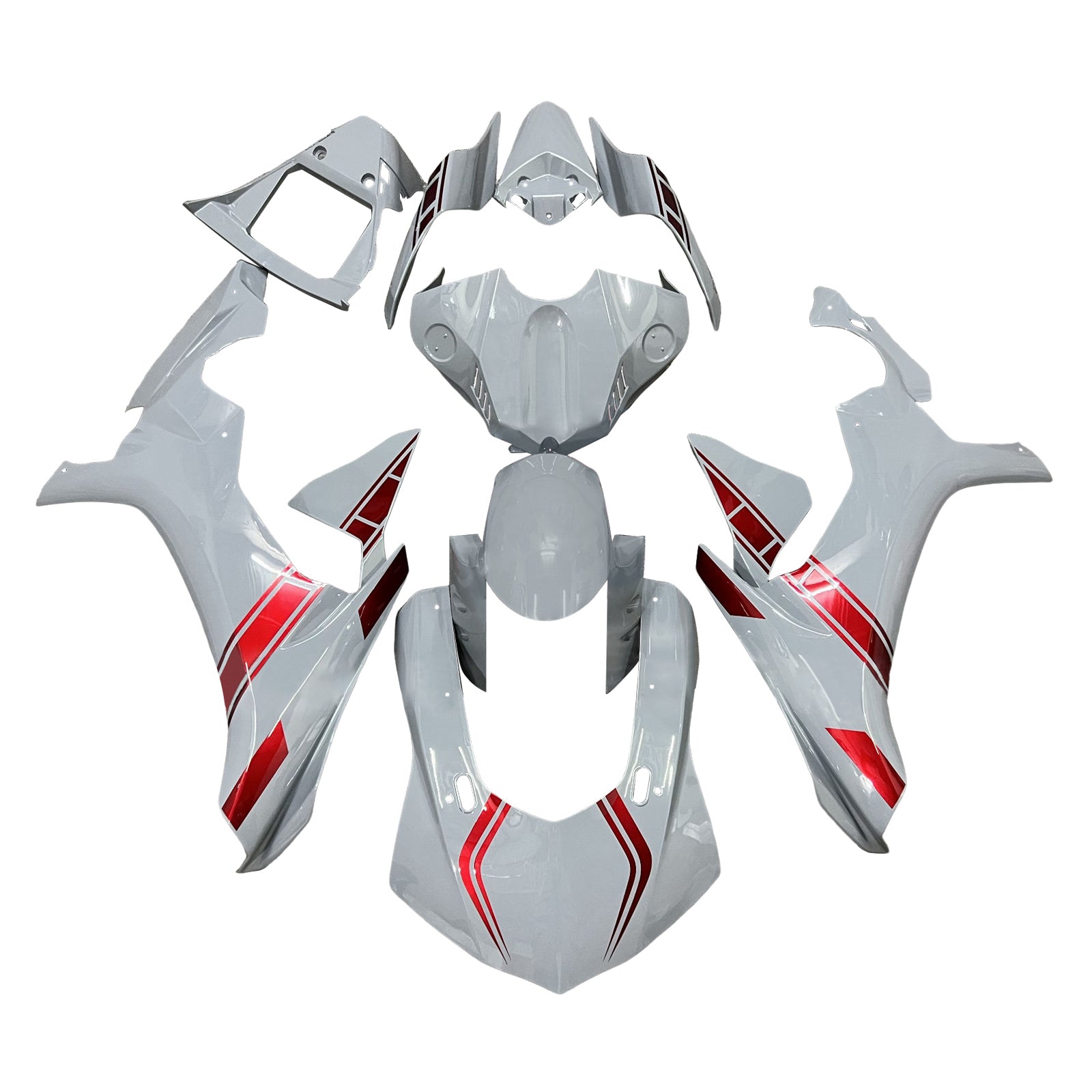 Amotopart 2015-2019 Yamaha YZF-R1 White Grey Red Fairing Kit