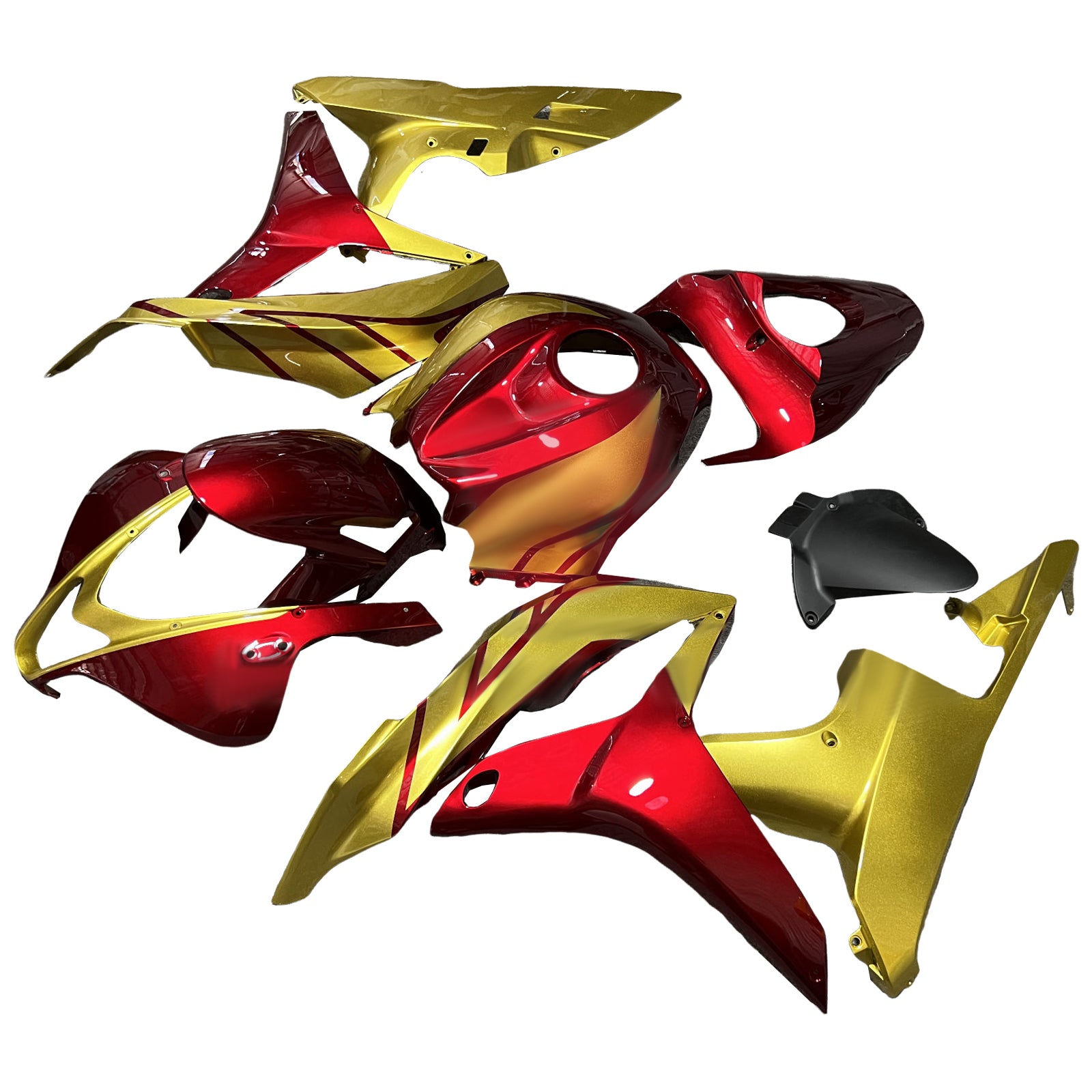 Amotopart 2007-2008 Honda CBR600RR Red Gold Fairing Kit