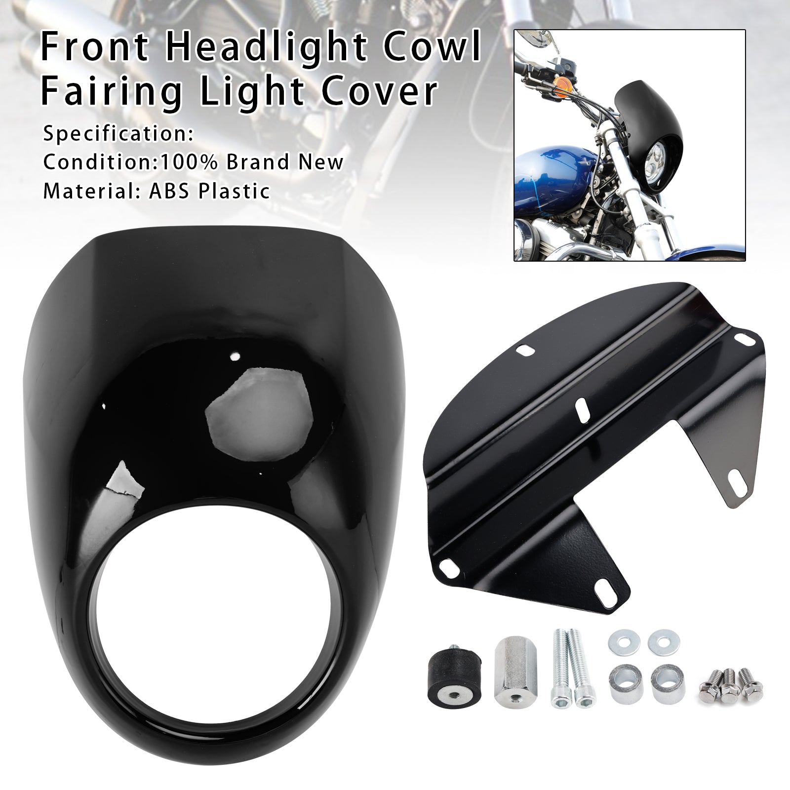 1973-up Sportster Dyna XL 883 1200 FX Headlight Fairing Light Cover