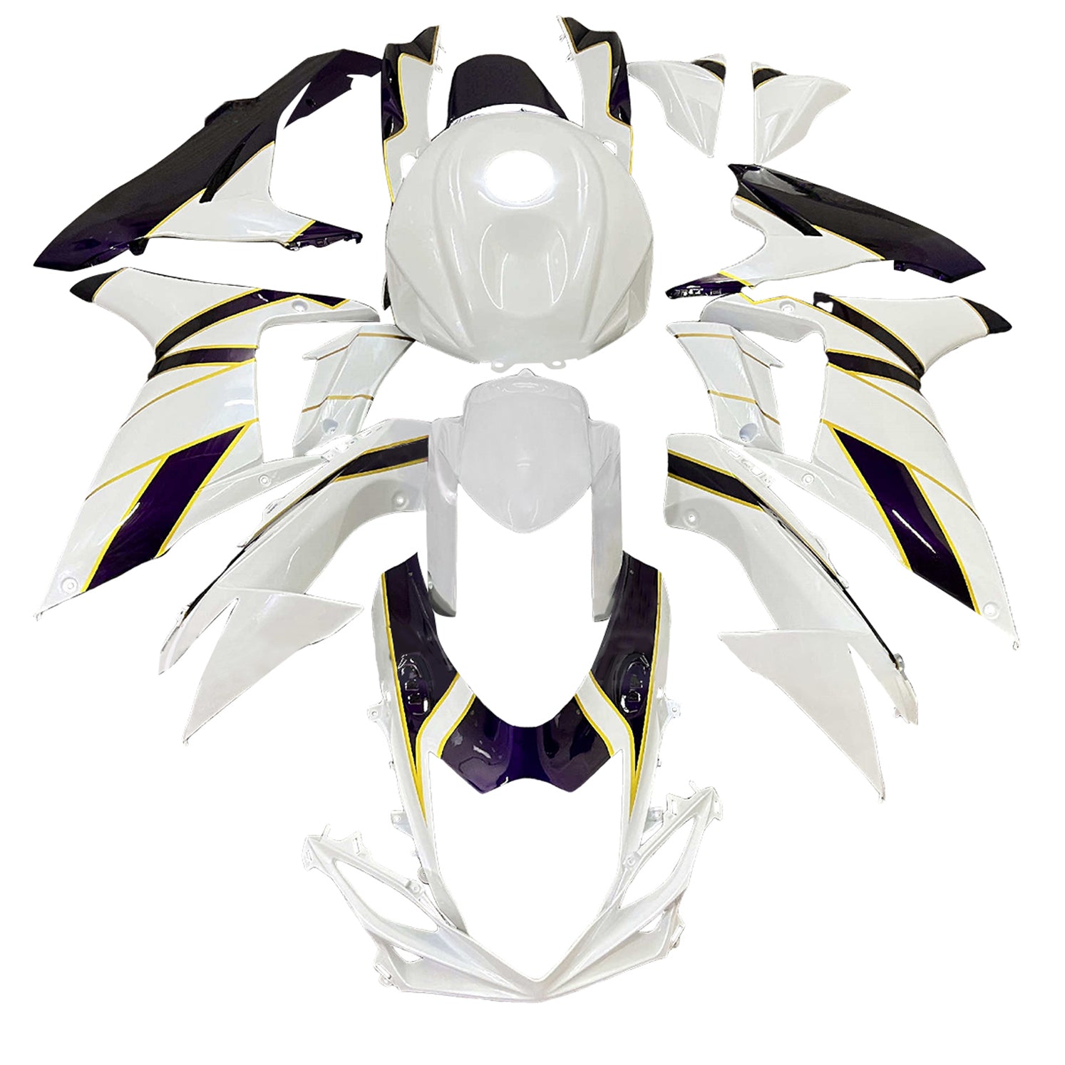 Amotopart 2011-2025 Suzuki GSXR 600/750 White Yellow Line Abkehle Kit