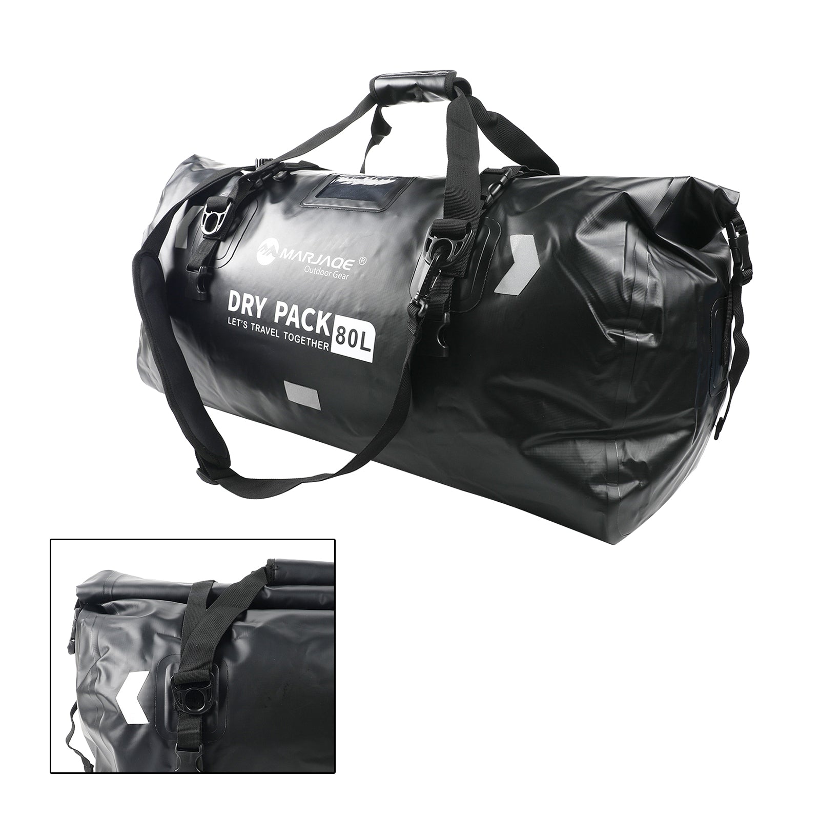 Motorcycle Universal Saddlebag Side Storage Tail Bag Pu Luggage 80L Black