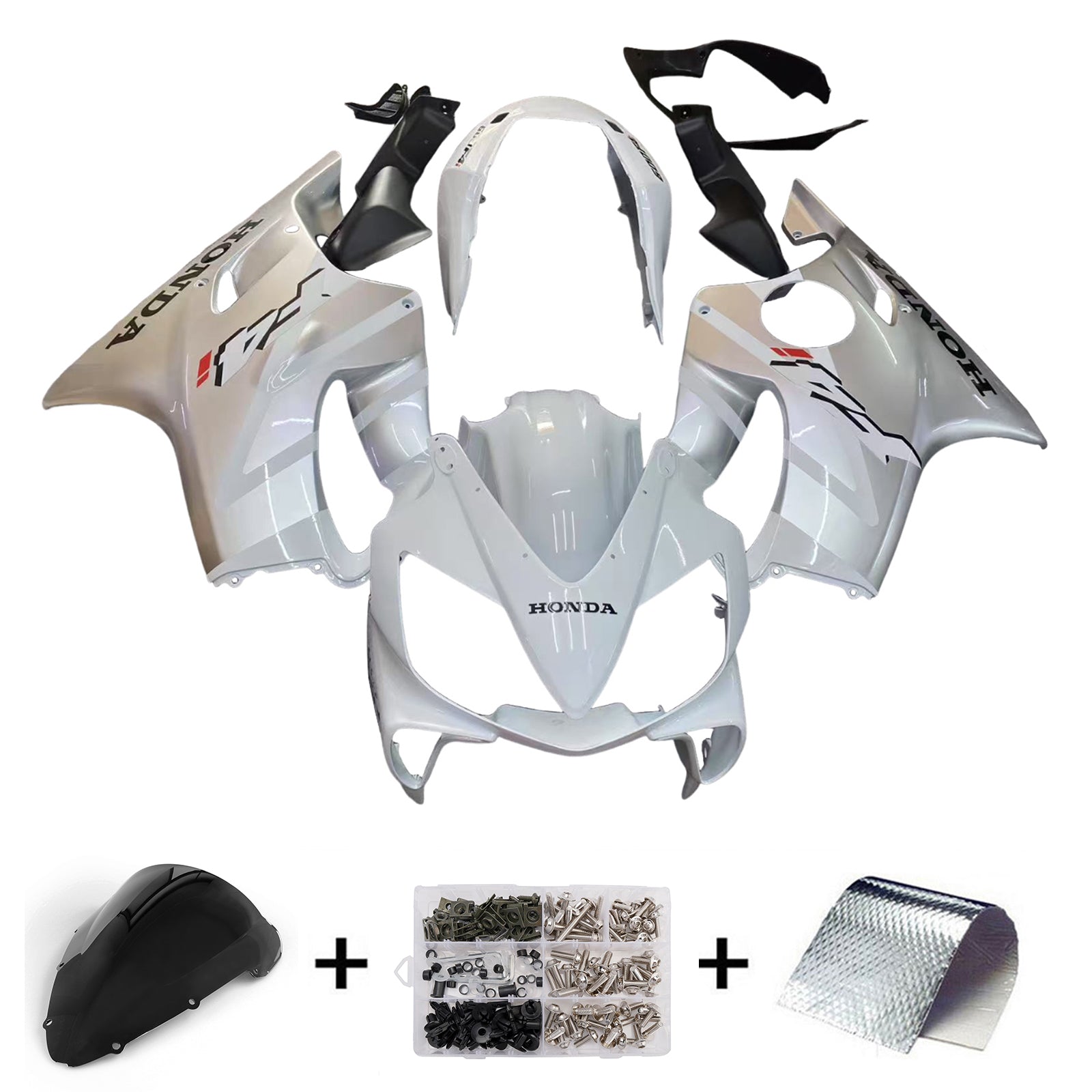Amotopart 2004-2007 Honda CBR600 F4i White Fairing Kit