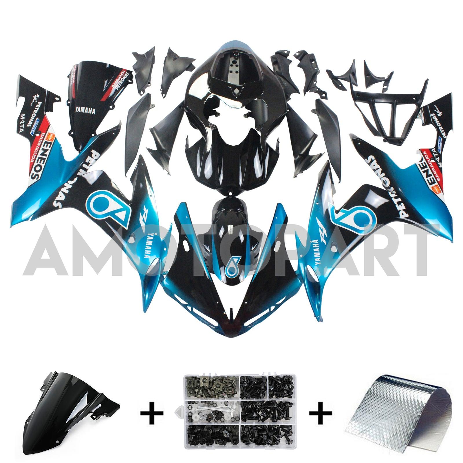 Amotopart 2004-2006 YZF 1000 R1 Yamaha Petronas Blue Fairing Kit