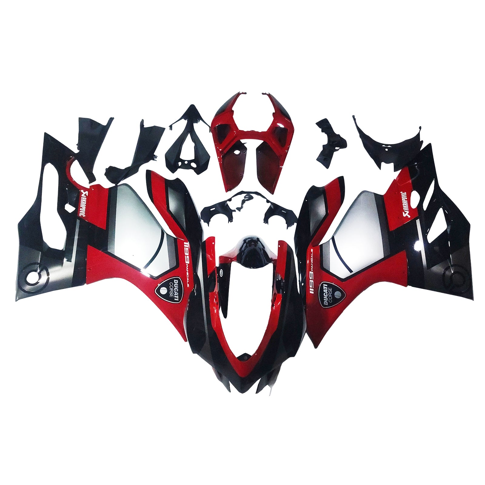 Amotopart 2012-2015 Ducati 899 Silver Black Red Fairing Kit