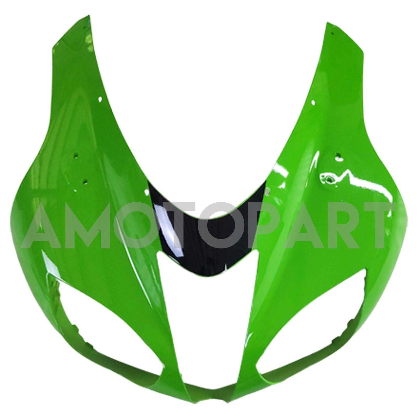 Amotopart 2007-2008 Kawasaki ZX6R 636 Glossy Silver Green Black Fairing Kit