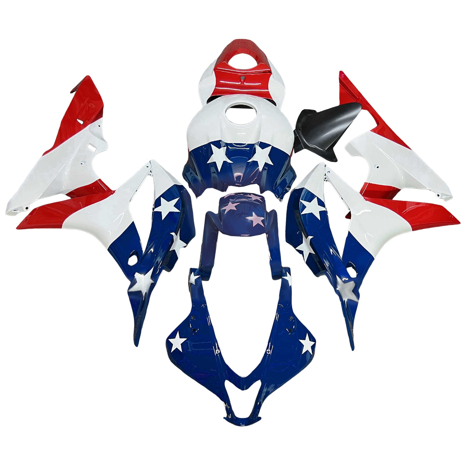 Amotopart 2007-2008 Honda CBR600RR Blue White Rotverkleidung Kit