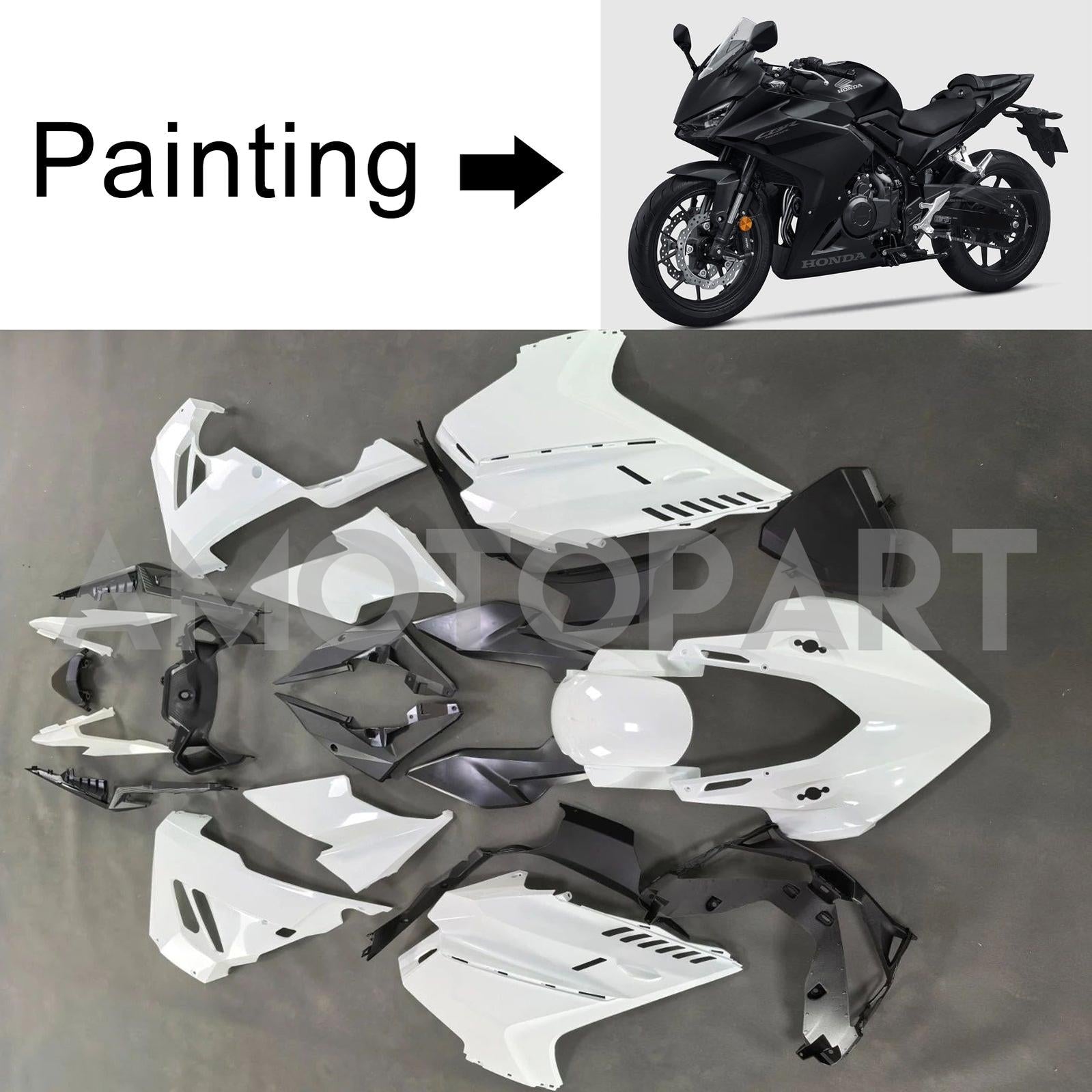 Amotopart 2024-2025 Honda CBR500R CBR400R Black Fairing Kit