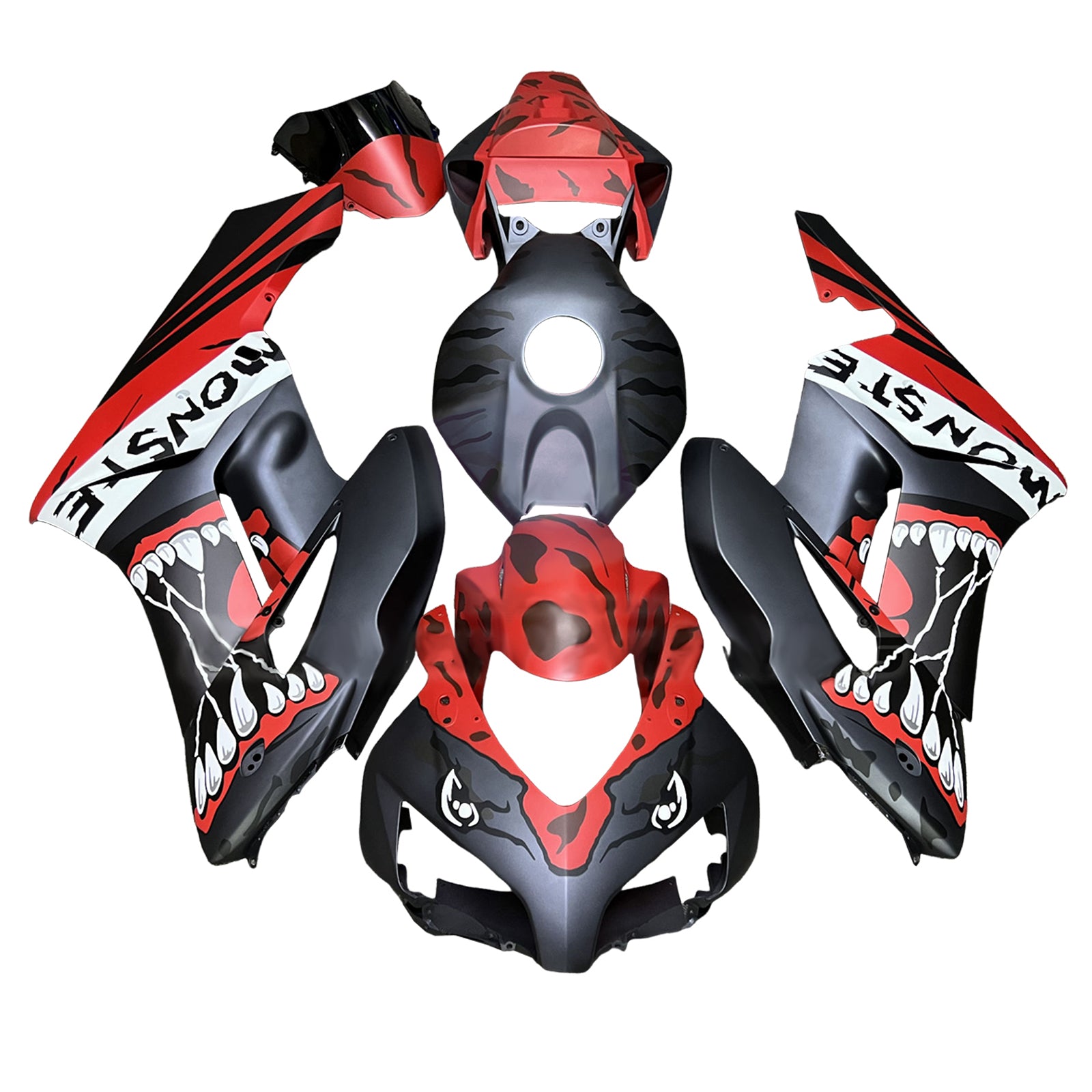 Amotopart 2004-2005 Honda CBR1000RR Matte Red Black Fairing Kit