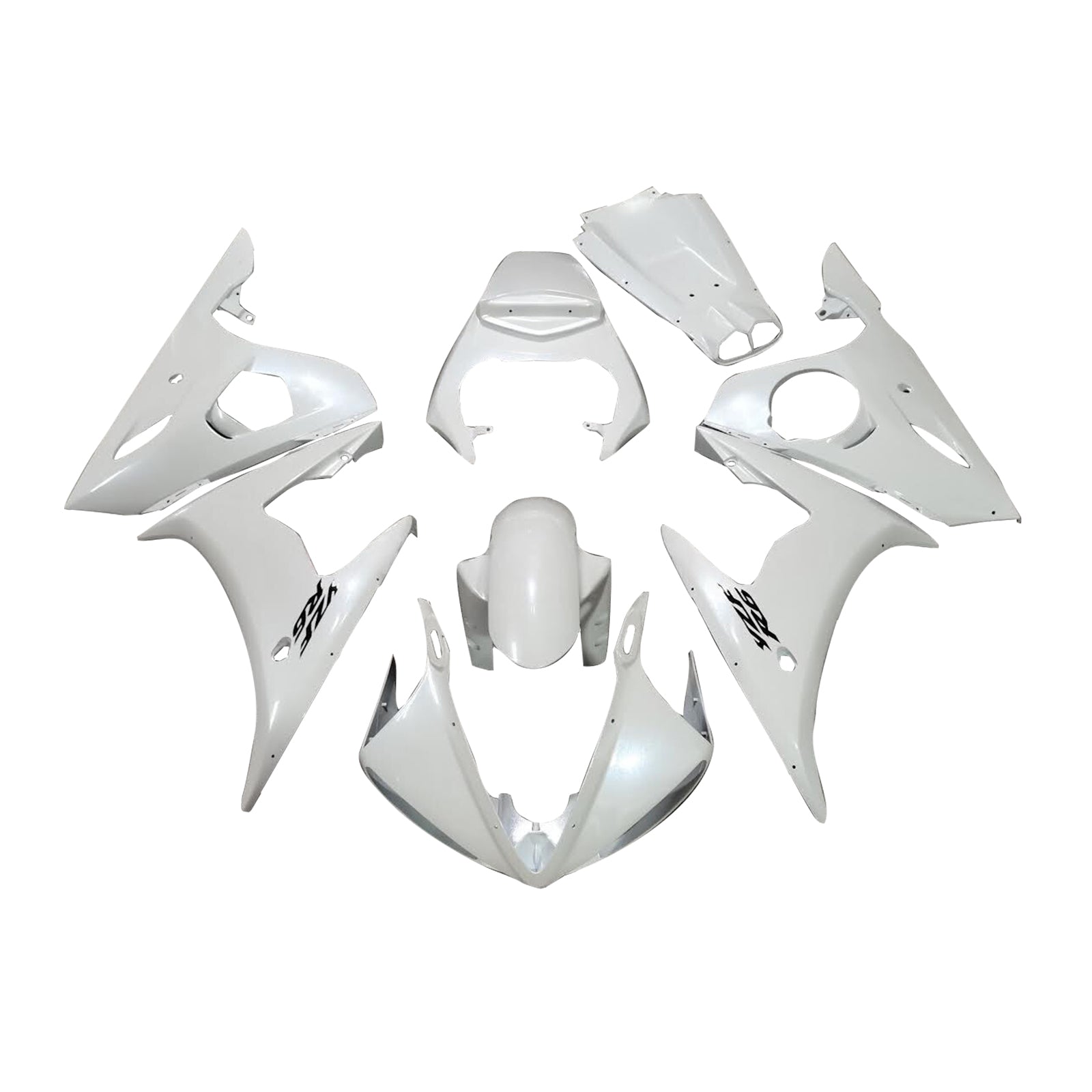 Amotopart 2003-2004 Yamaha YZF-R6/ 2006-2009 R6S White Fairing Kit